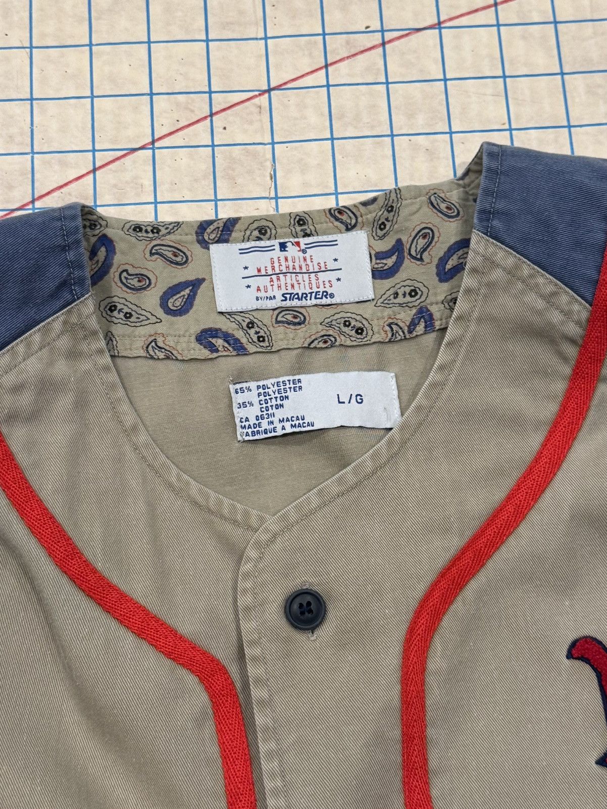 Starter Vintage Starter Boston Red Sox Tan Brown Jersey Mens Large Size US L / EU 52-54 / 3 - 7 Thumbnail