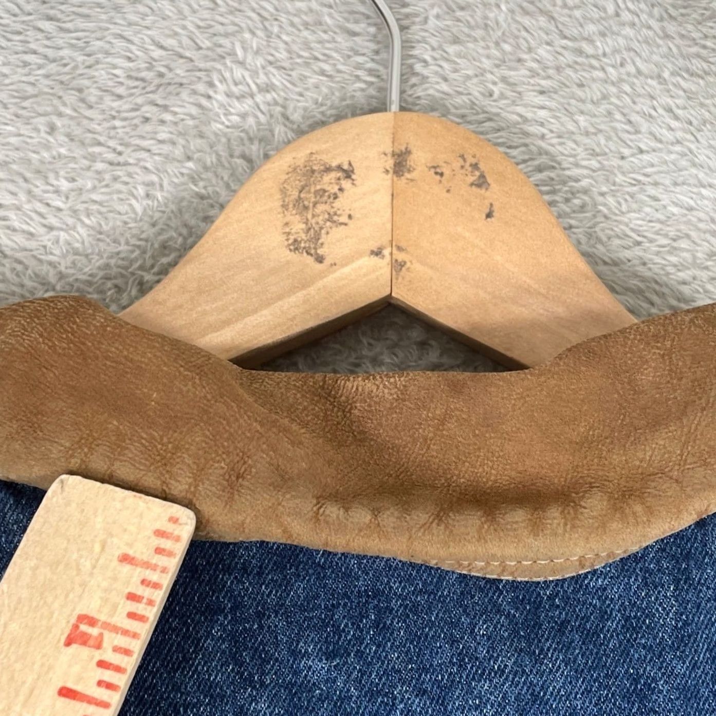 Vintage VINTAGE Willis & Geiger Denim Chore Jacket Mens Medium Blue Leather Collar Field Coat Size US M / EU 48-50 / 2 - 4 Thumbnail
