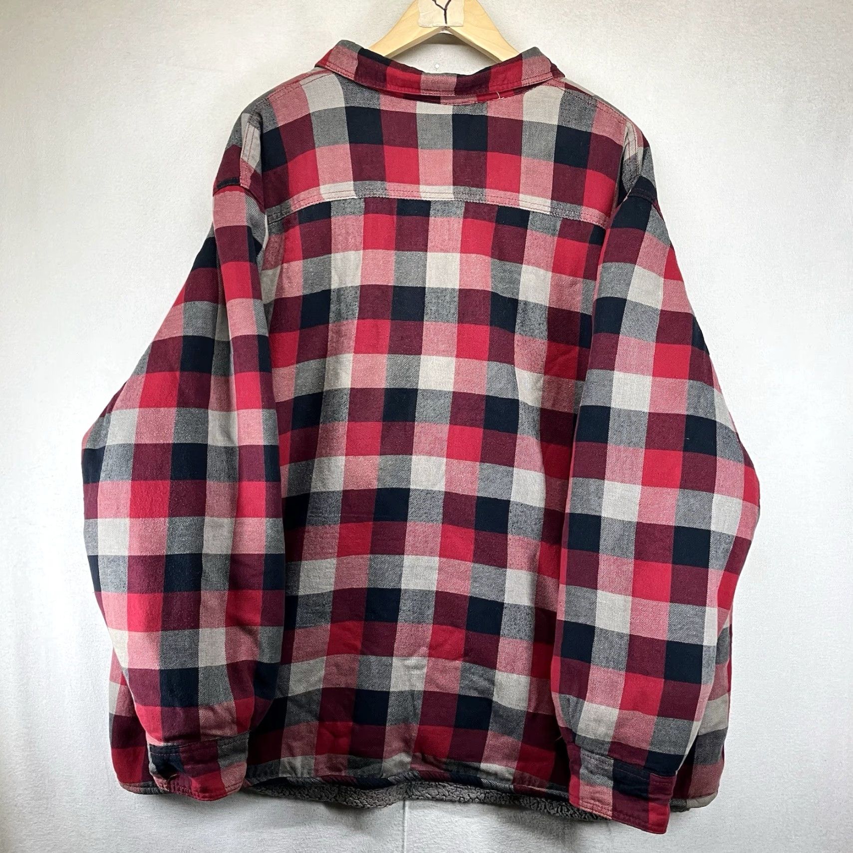 Wrangler VINTAGE Wrangler 3XL Mens Flannel Jacket Shacket Sherpa Lined Pockets 90s Plaid Blue) Size US XXL / EU 58 / 5 - 2 Thumbnail