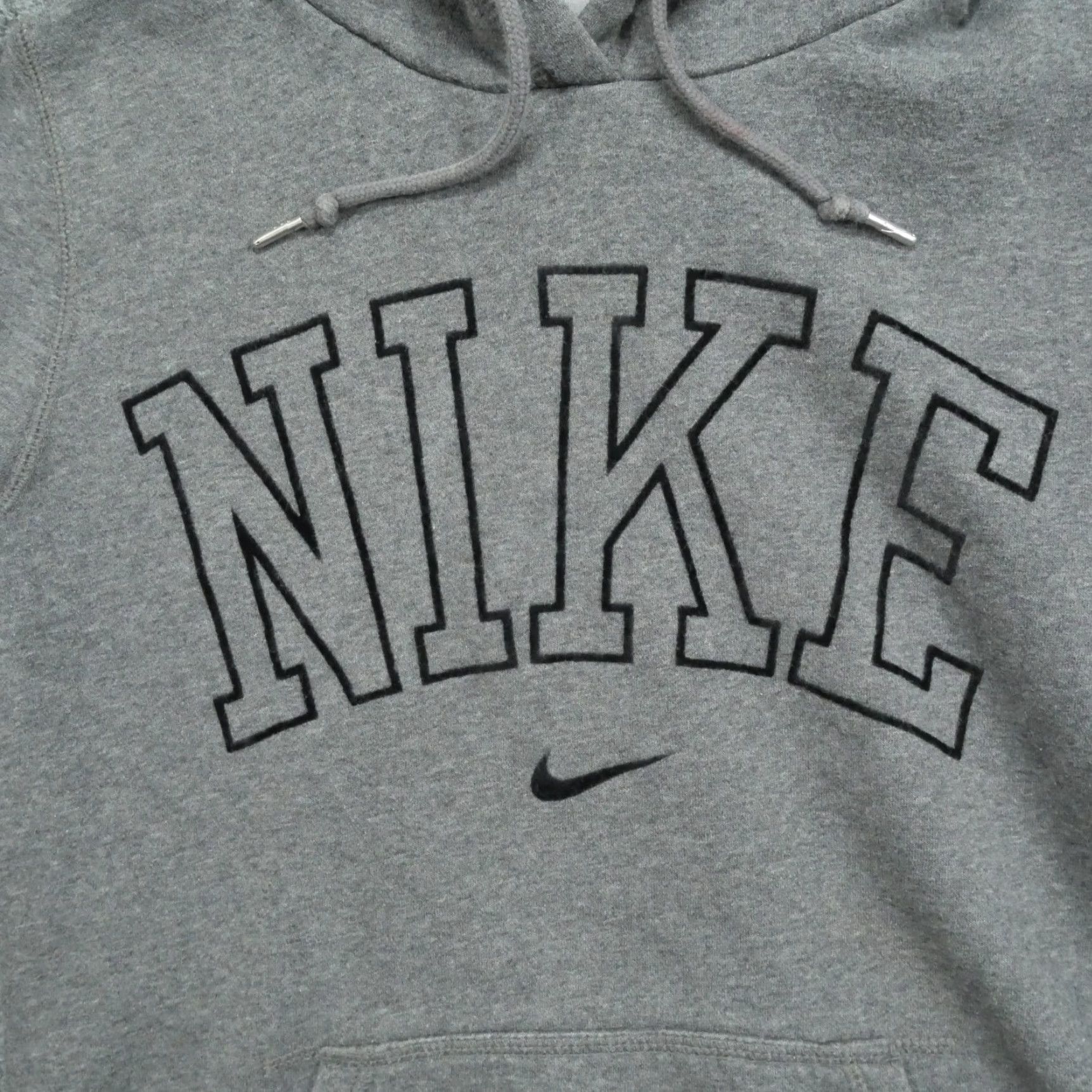 Nike VINTAGE Nike Hoodie Mens S Grey Pullover Swoosh Logo Spell Out Adult Size US S / EU 44-46 / 1 - 3 Thumbnail