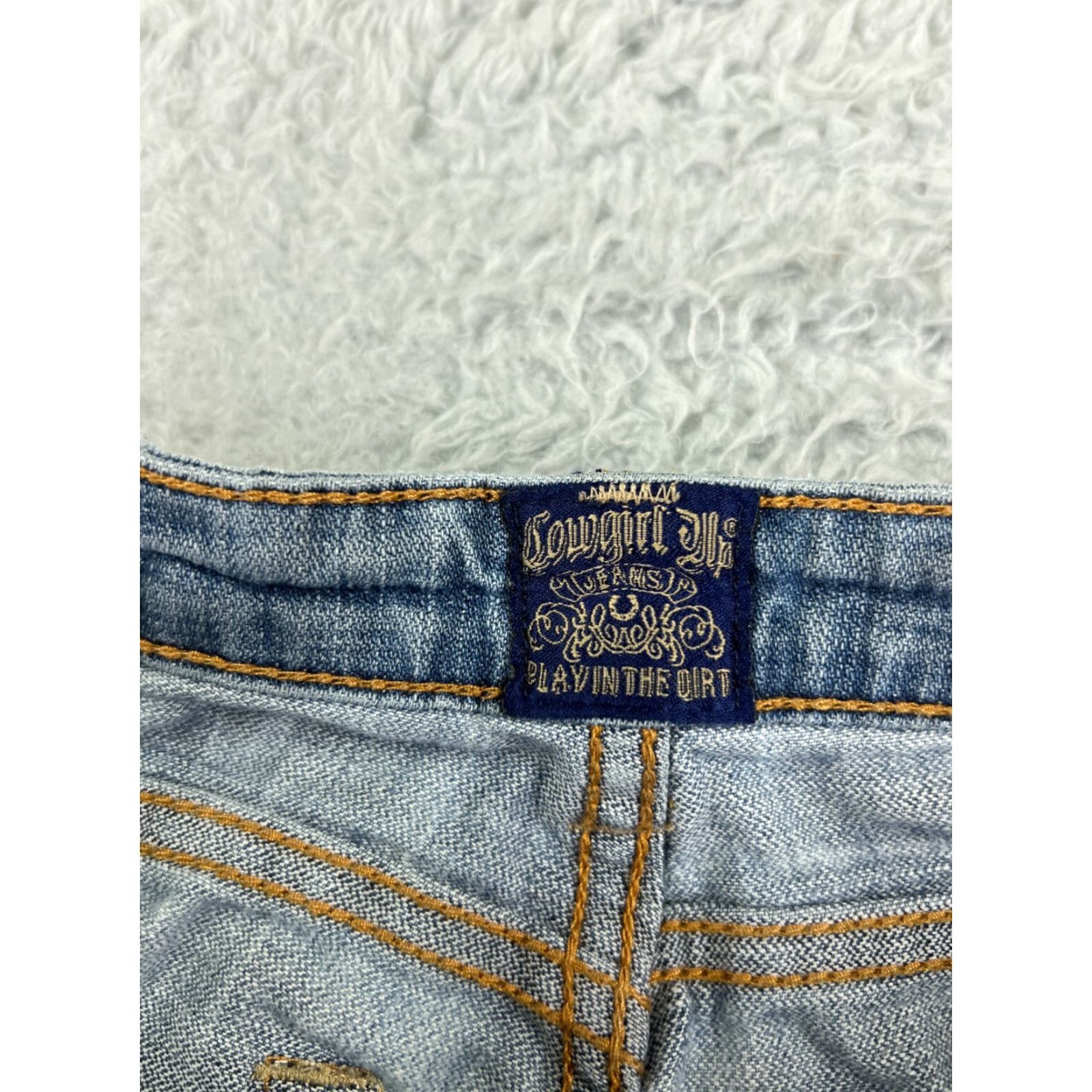 Denime Cowgirl Up Jeans Womens 2 Blue Denim Bootcut Distressed Light Wash Size 26" / US 2 / IT 38 - 3 Thumbnail