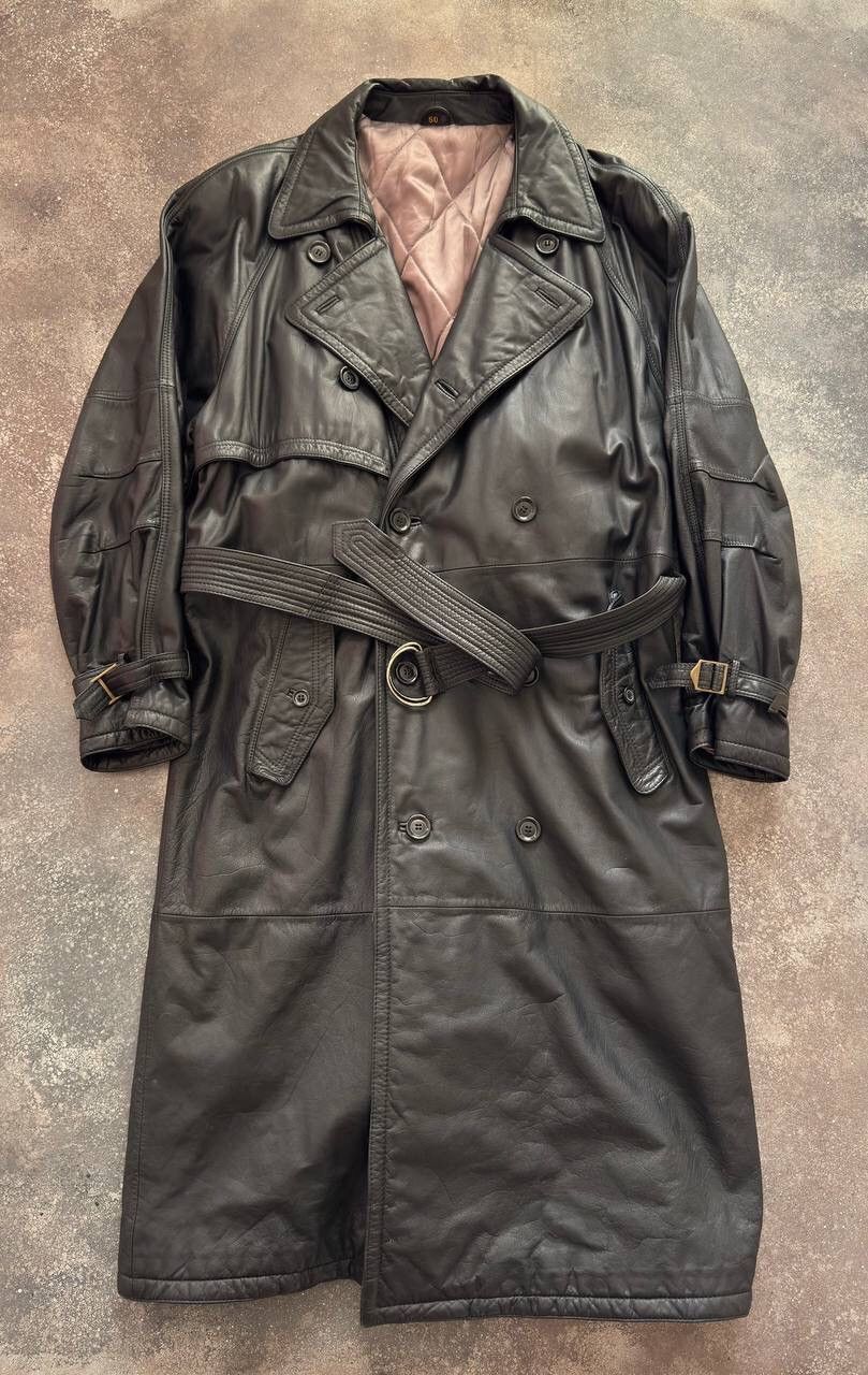 Other 90s Matrix Style Vintage Belted Leather Trench Coat Jacket Size US L / EU 52-54 / 3 - 3 Thumbnail