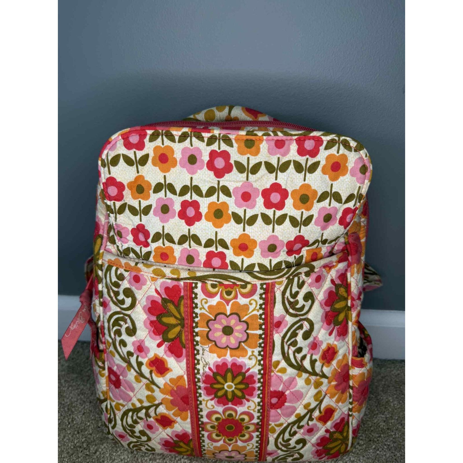 Vera Bradley Vera Bradley Floral Printed Quilted Campus Backpack Pink Size ONE SIZE - 2 Thumbnail