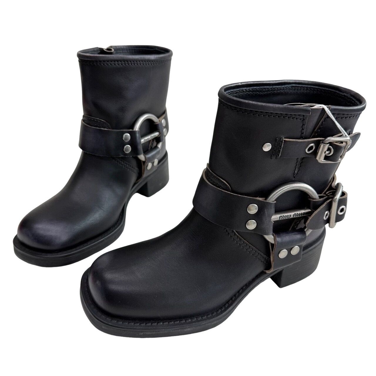 Miu Miu Miu Miu Black Buckle Ankle Boots Size 36 Size US 6 / IT 36 - 1 Thumbnail