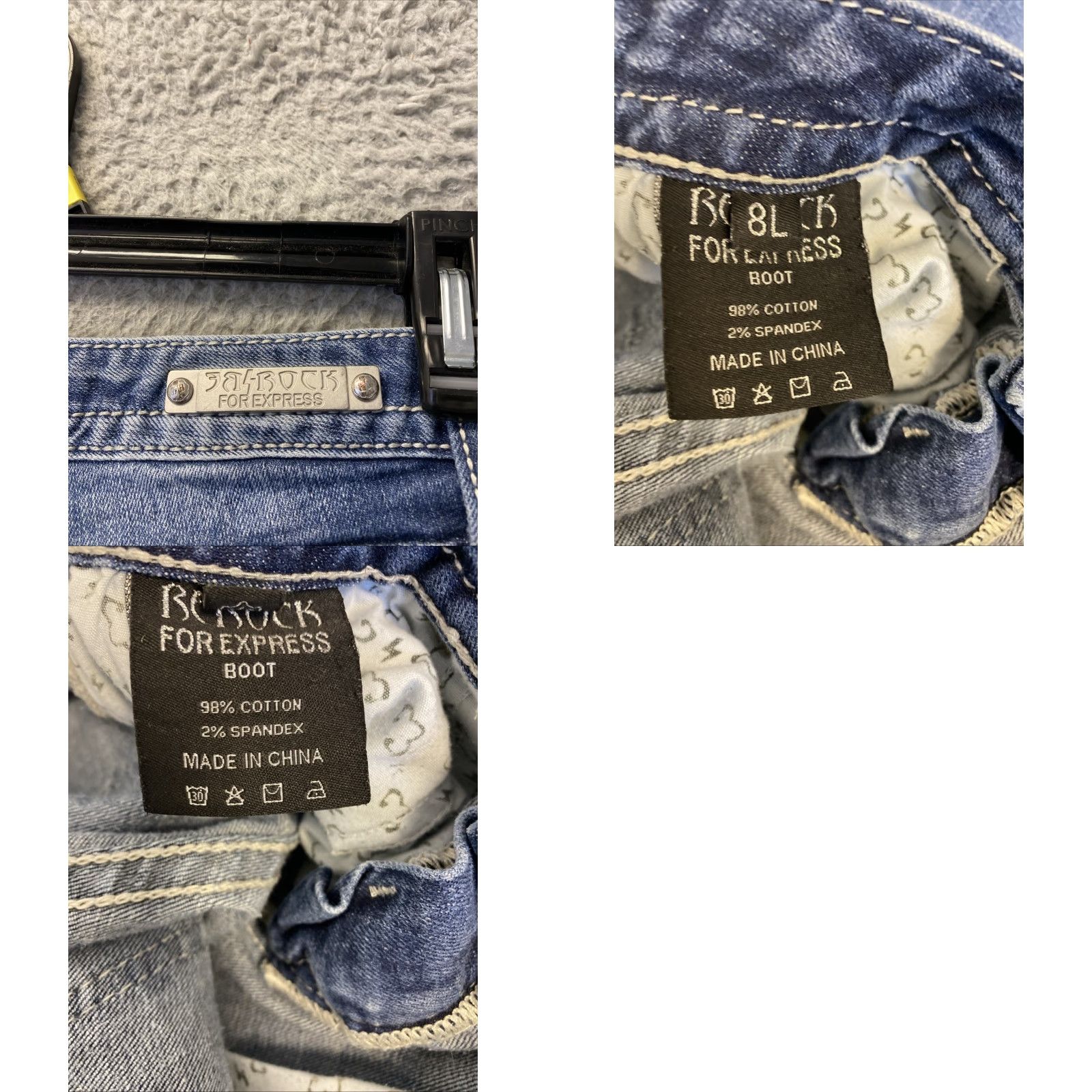 Denime ReRock Jeans Bootcut Womens 8 Denim Blue Embroidered Low Rise Stretch Regular Size 8 Size 30" / US 8 / IT 44 - 9 Thumbnail