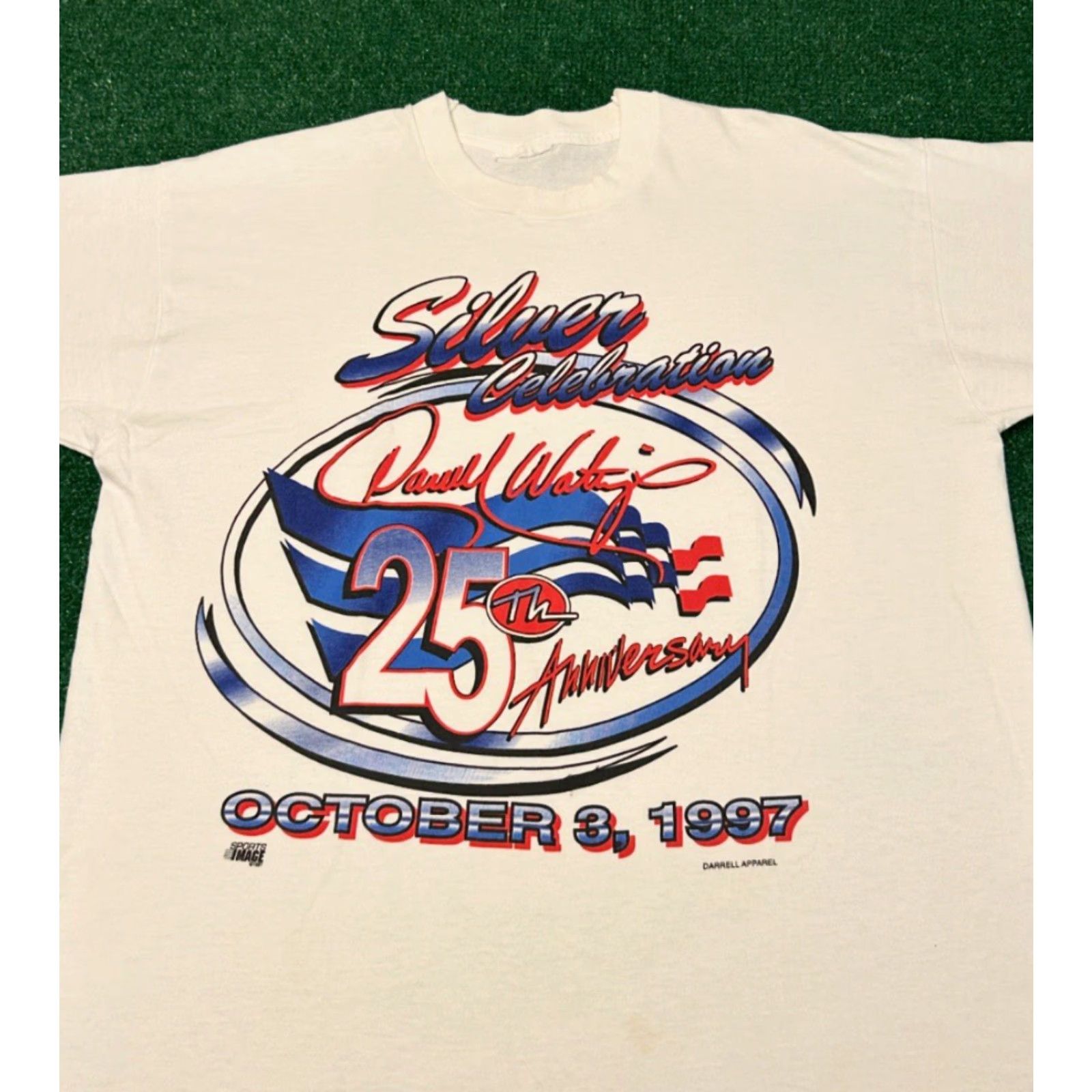 NASCAR VINTAGE 90s NASCAR Darrell Waltrip Racing 25th Anniversary 1997 VTG Shirt Mens L White Size US L / EU 52-54 / 3 - 3 Thumbnail