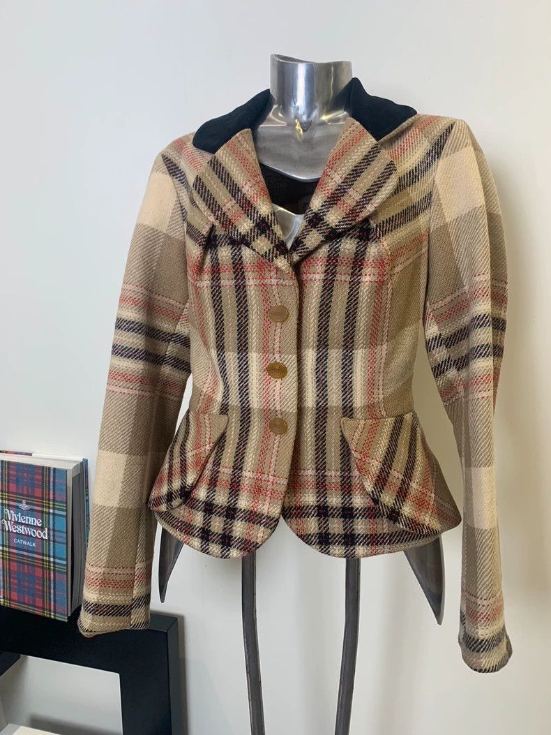 Vivienne Westwood Vivienne Westwood Silk velvet plaid suit jacket Size S / US 4 / IT 40 - 4 Thumbnail