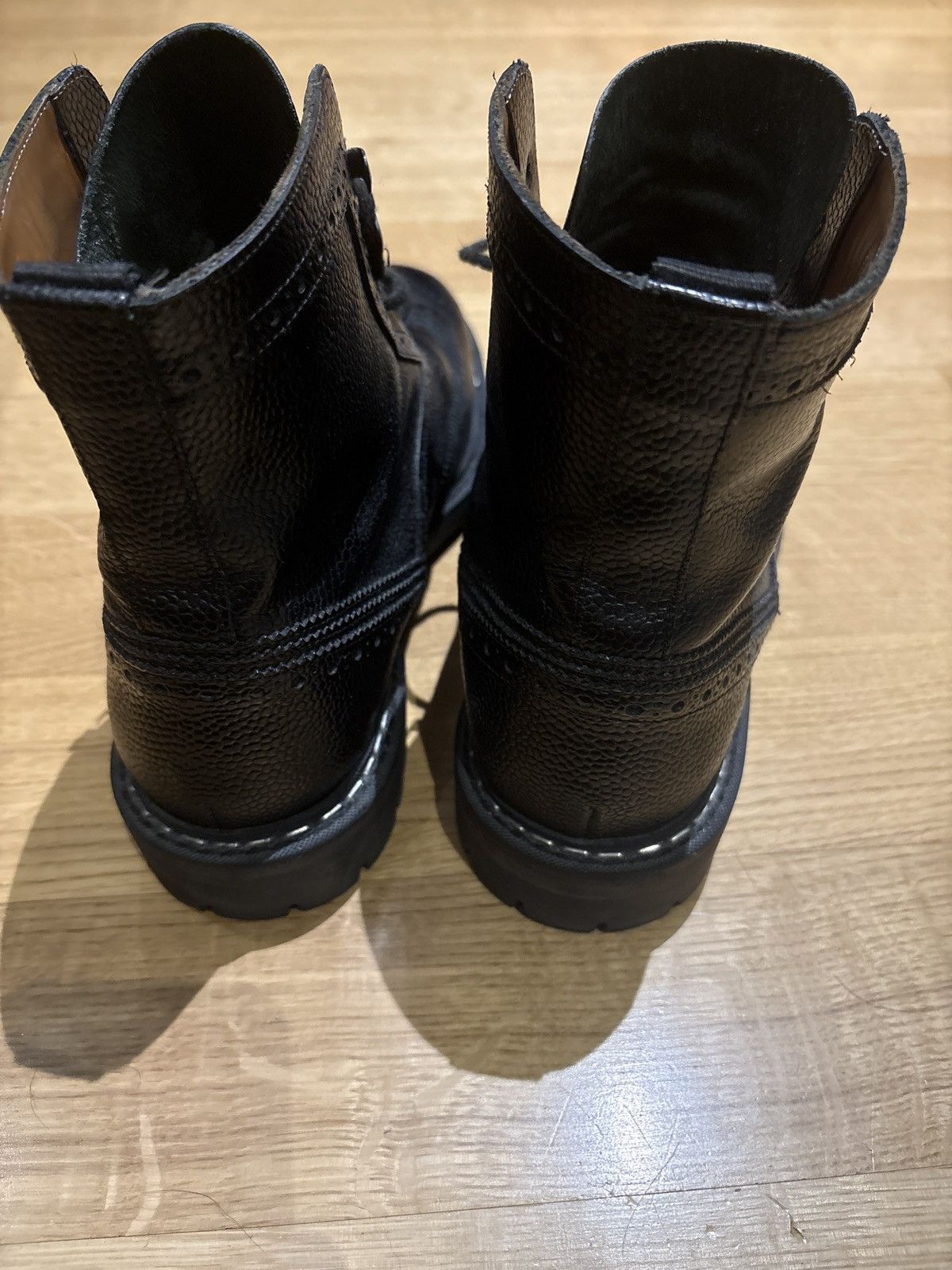 Givenchy Givenchy Lace-Up Leather Wingtip Boots Black Pebbled Leather Size US 10 / EU 43 - 7 Thumbnail