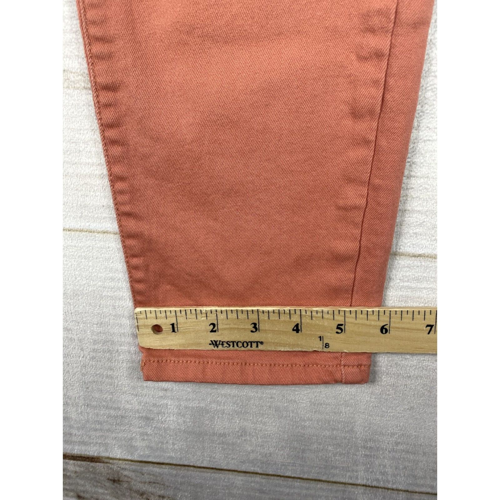 Denime Royalty Wannabettabutt Jeans Womens 8 Orange Denim Mid Rise Tapered Leg 5-Pocket Stretch Cotton Blend Slim Comfort Crop Ankle Size 30" / US 8 / IT 44 - 7 Thumbnail
