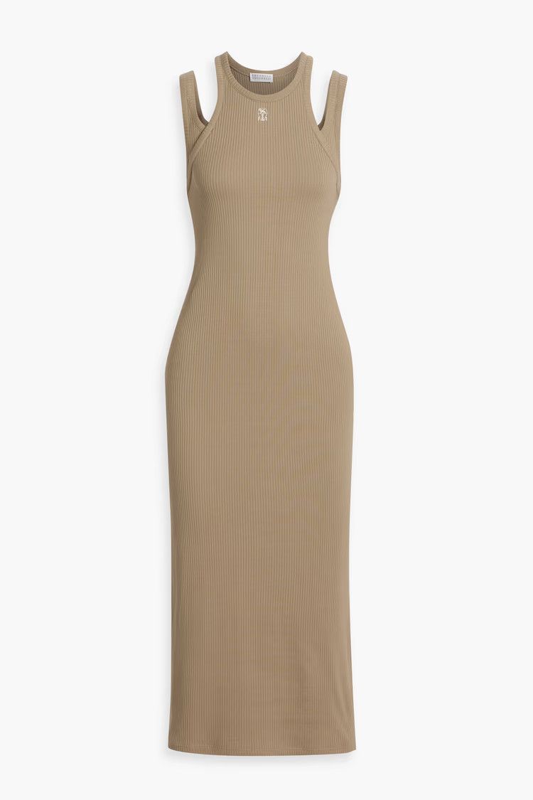 Brunello Cucinelli o1y0725 Midi Dress in Camel Size S / US 4 / IT 40 - 1 Thumbnail