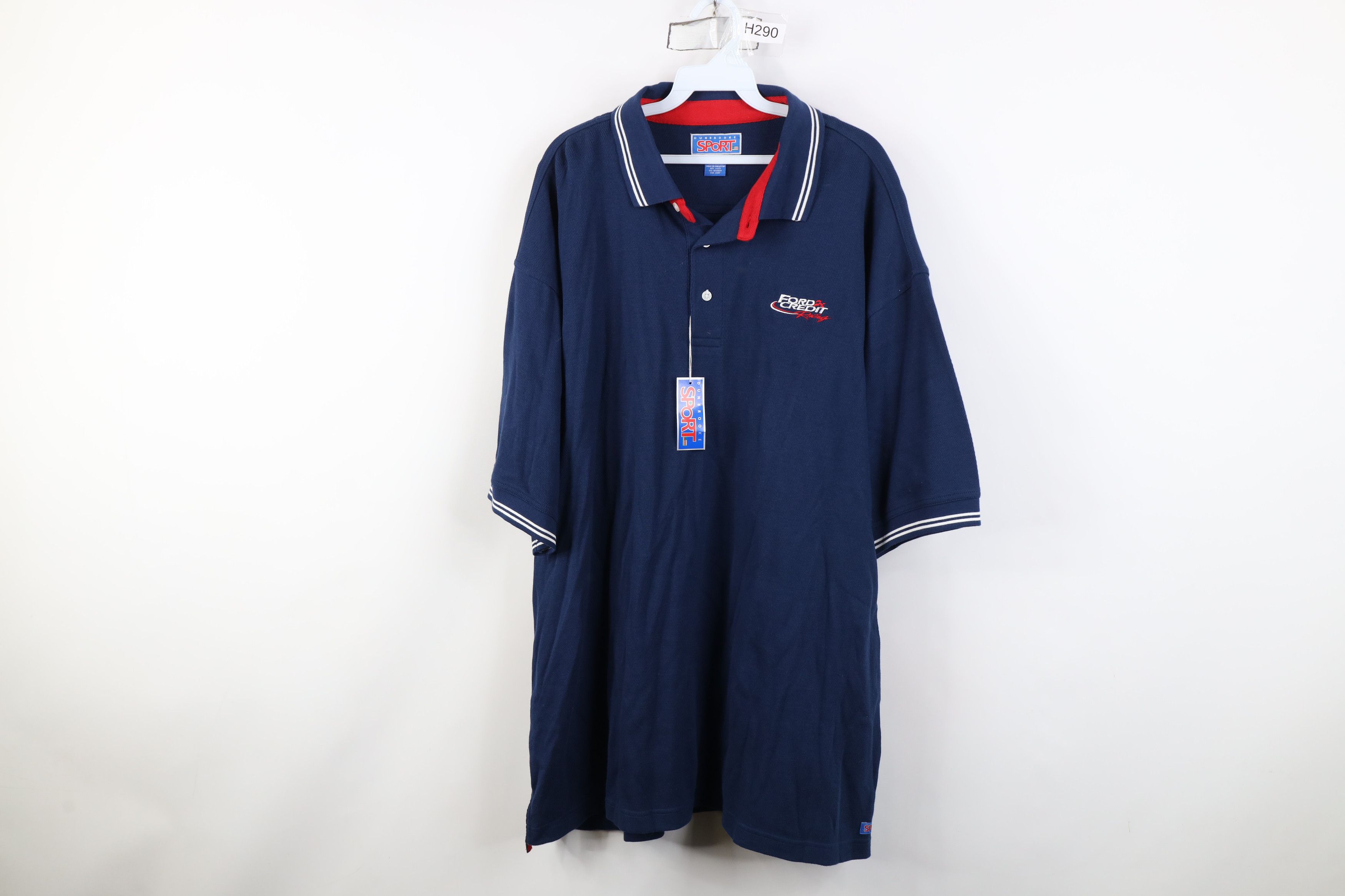 Vintage Deadstock Vintage 90s Ford Motor Company Racing Polo Blue Size US XXL / EU 58 / 5 - 1 Thumbnail