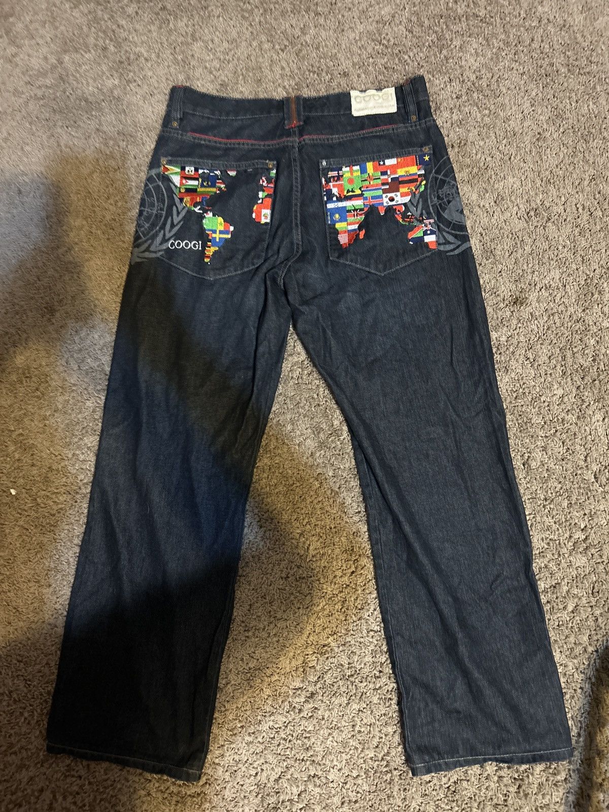 Coogi Mid 2000s Authentic Coogi world map Jeans Size US 36 / EU 52 - 2 Thumbnail