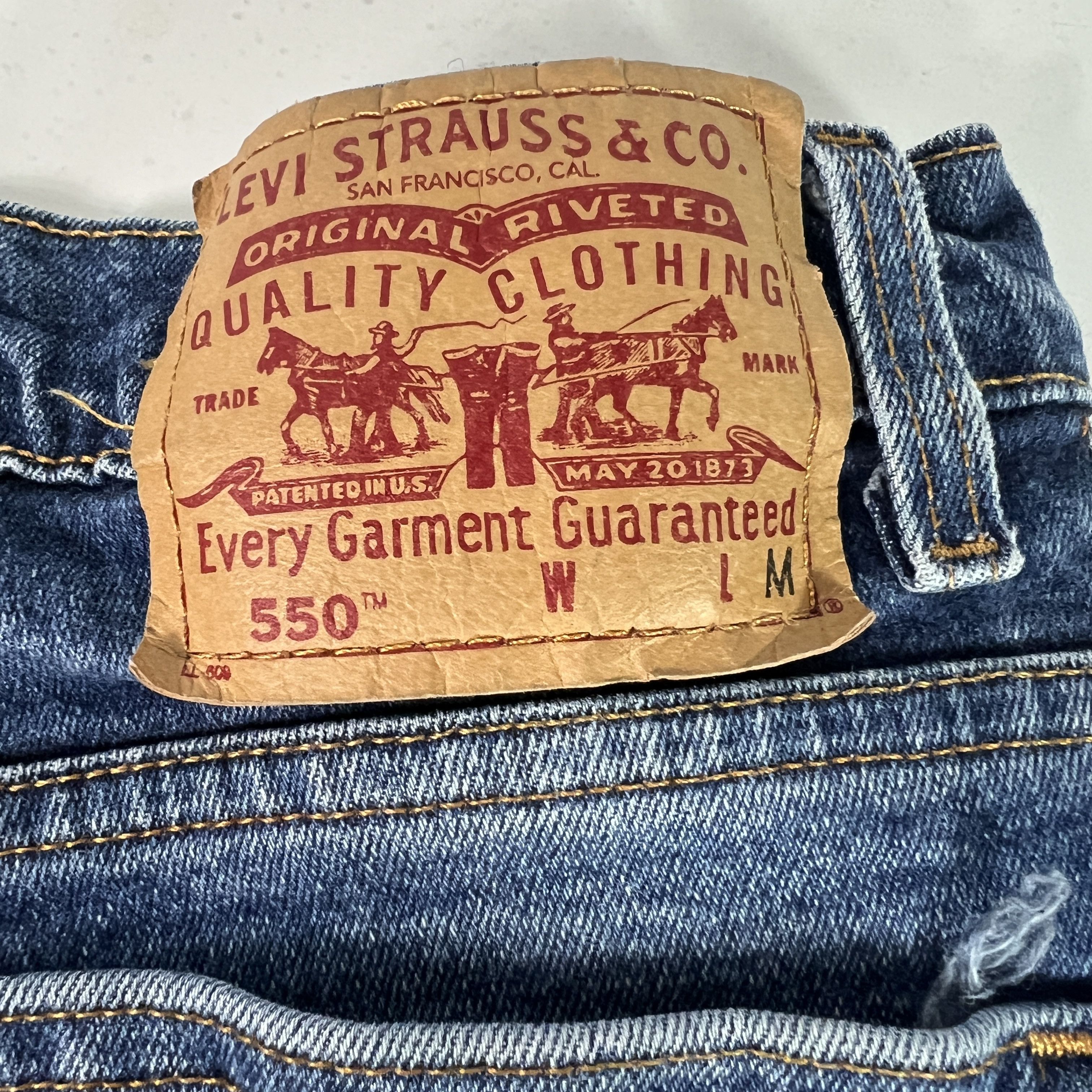 Levi's VTG 90s Levi's Jeans 550 Relaxed Tapered Blue Stretch Denim Size 30" / US 8 / IT 44 - 15 Thumbnail