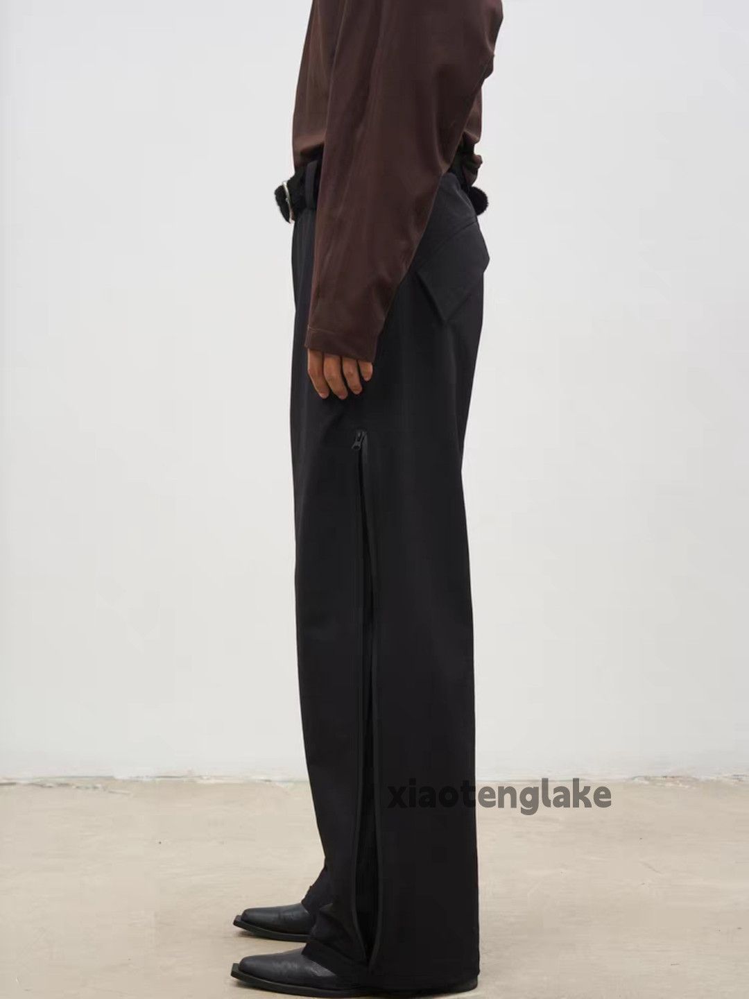 Vintage ltx vintage loose baggy cleanfit yuppie flared zipper pants Size US 36 / EU 52 - 3 Thumbnail