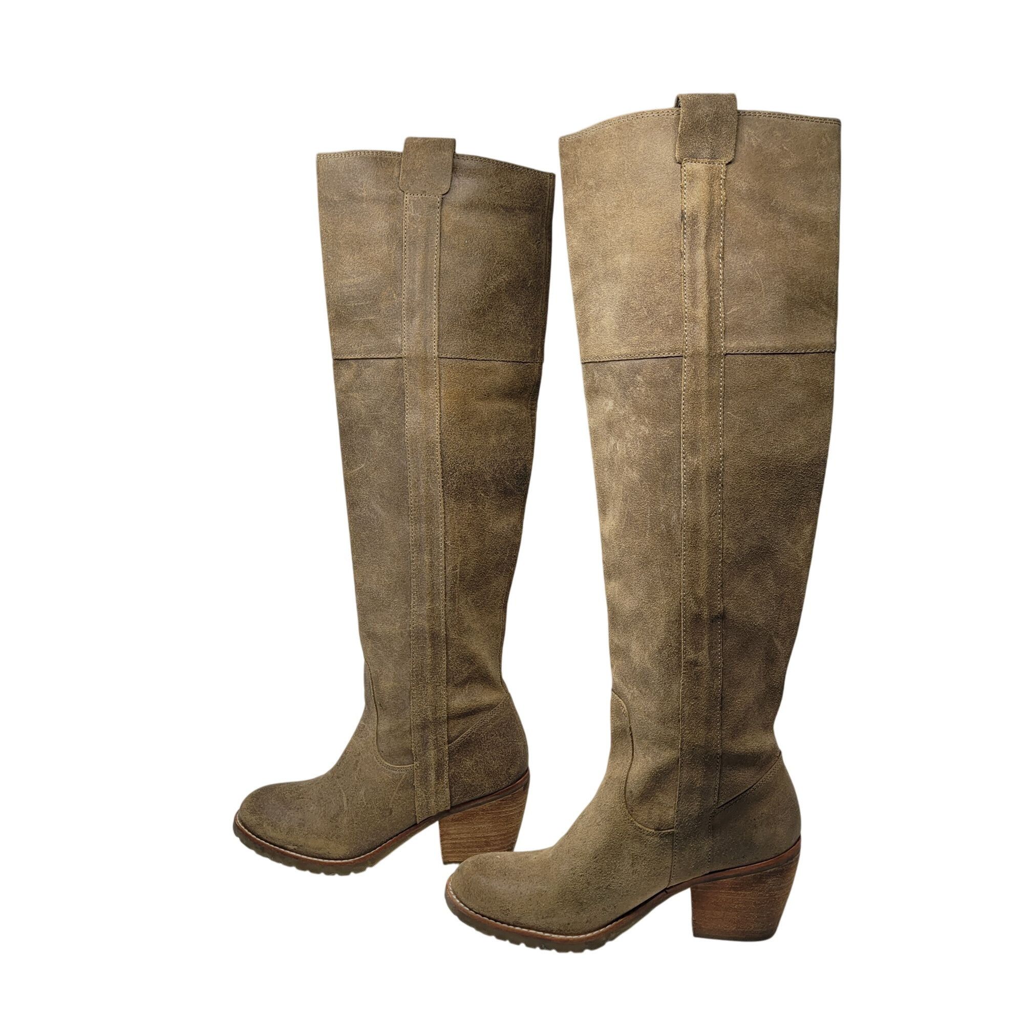 Other Report Belzer Over Knee Tan Suede Leather Boots Sz 7.5 Distr Size US 7.5 / IT 37.5 - 4 Thumbnail
