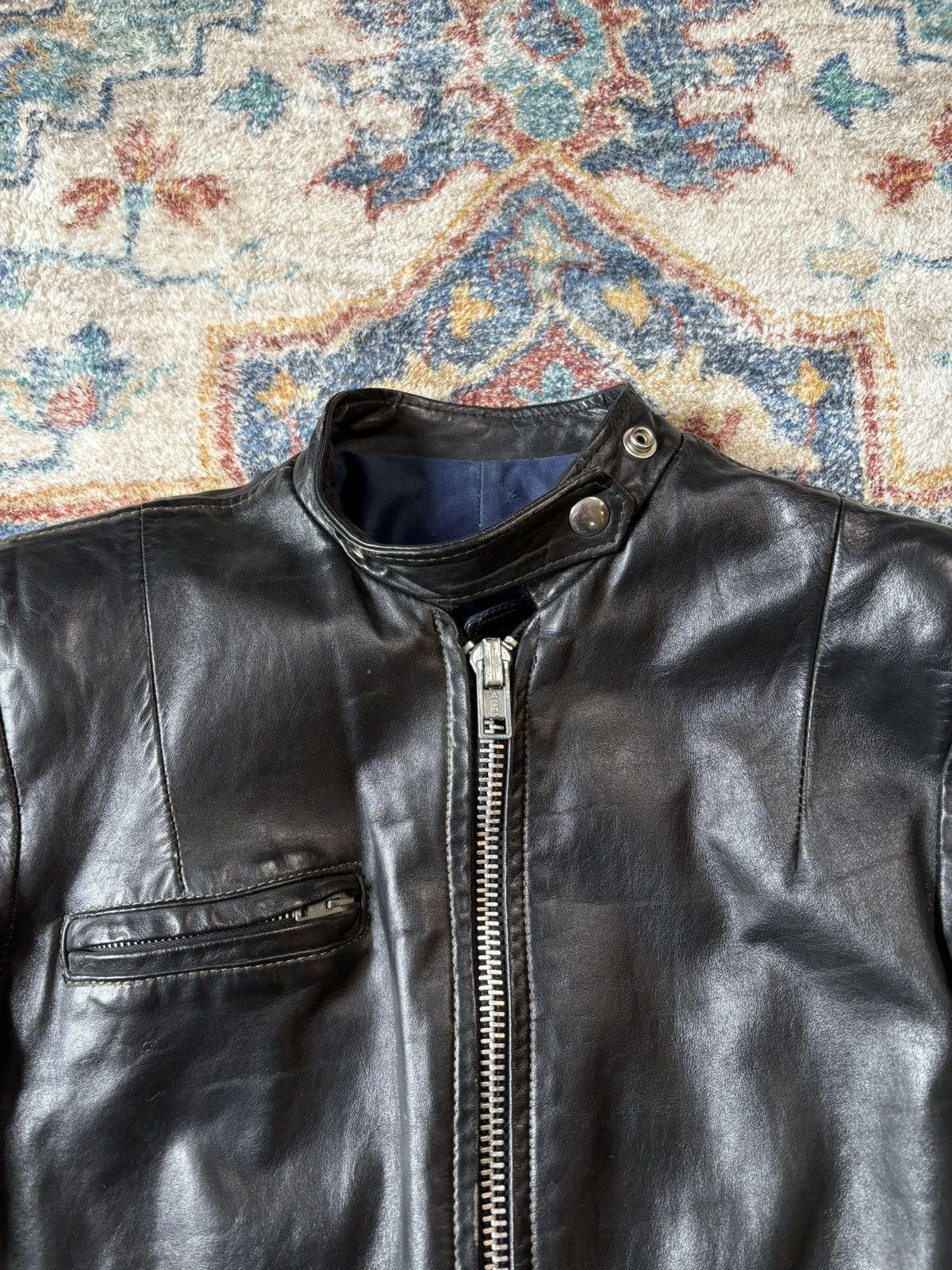 Vintage Vintage 80s Black Zip-up Leather Jacket Medium Size M / US 6-8 / IT 42-44 - 4 Thumbnail