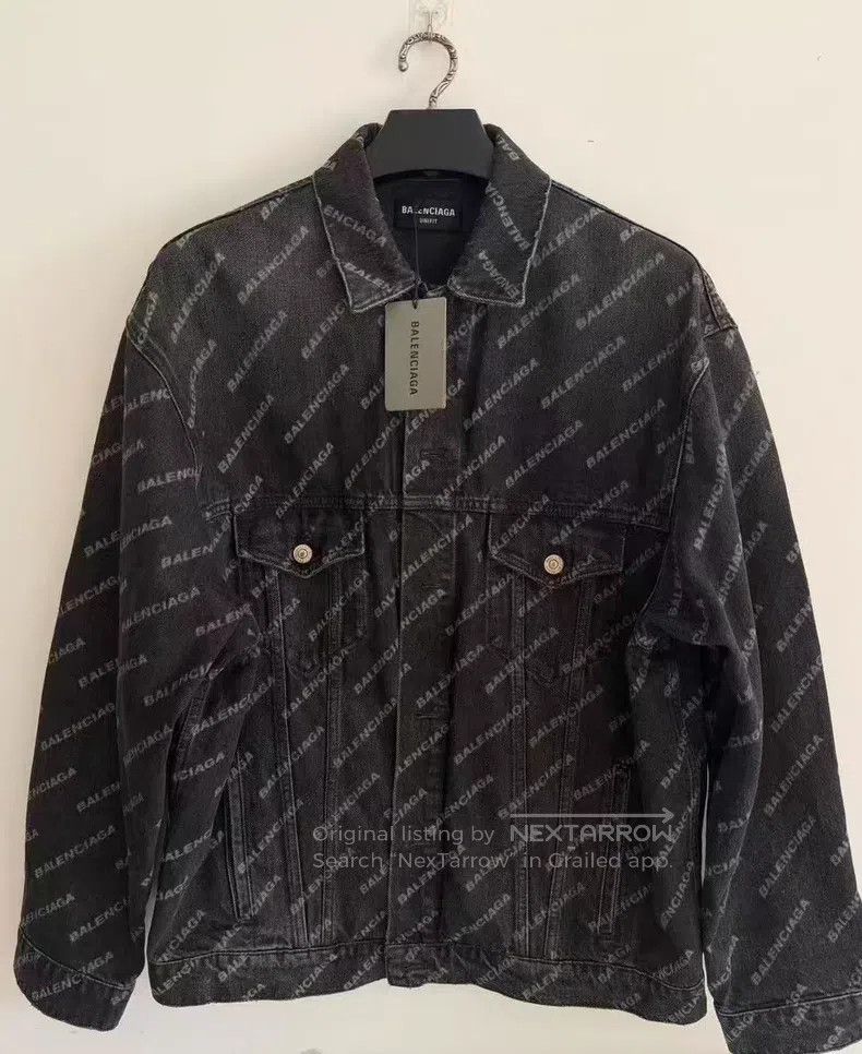 Balenciaga Balenciaga Logo Printed Denim Jacket with Bulletproof Vest Size US S / EU 44-46 / 1 - 1 Thumbnail