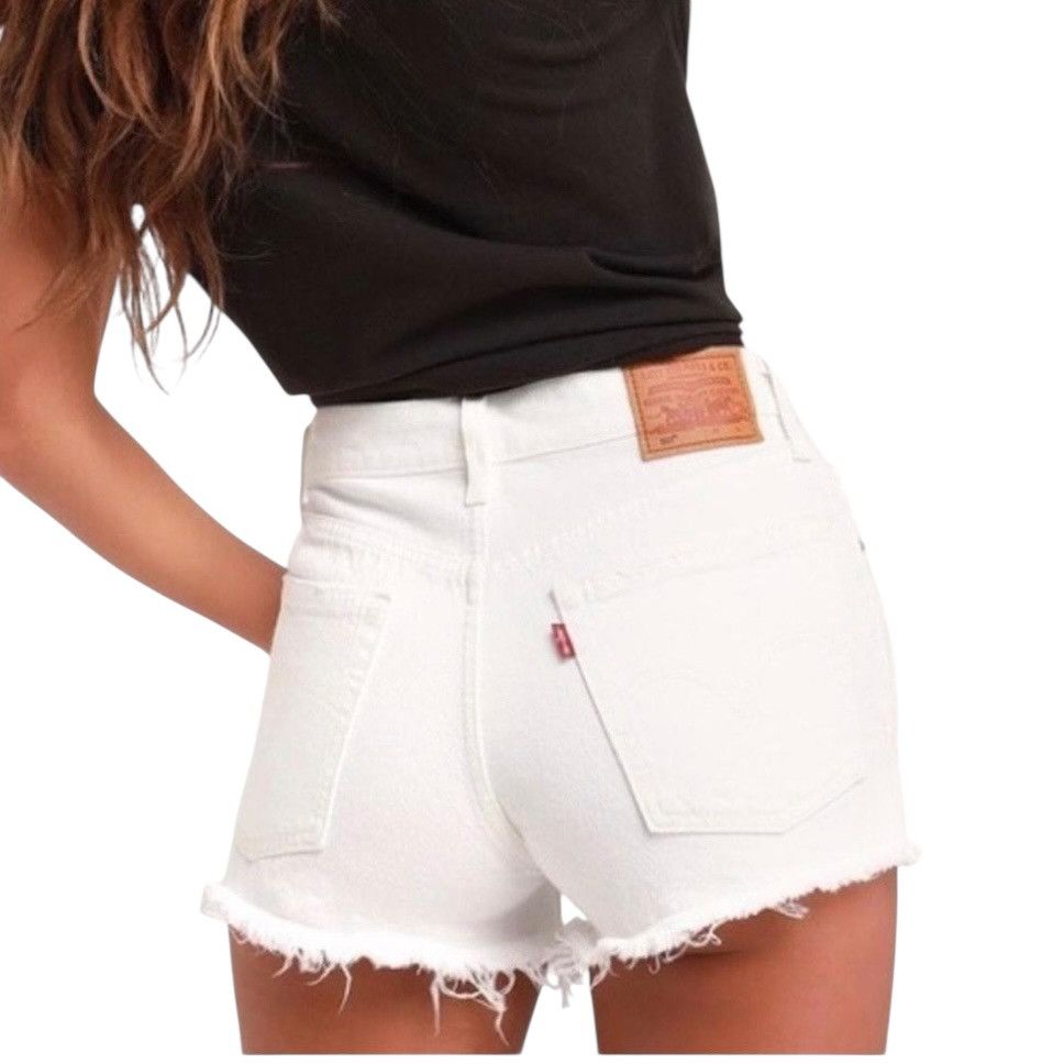 Levi's Levi’s 501 distressed buttonfly cut off denim shorts Size 29" - 5 Thumbnail