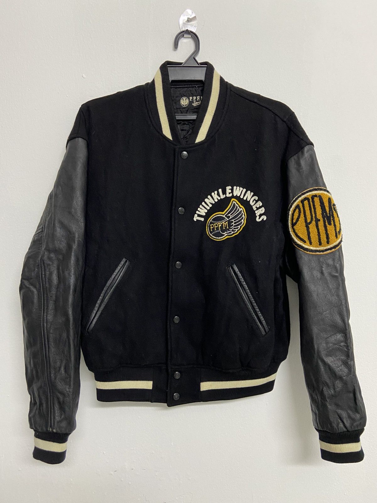 PPFM PPFM Wool Leather Black Varsity Jacket Size US M / EU 48-50 / 2 - 2 Thumbnail