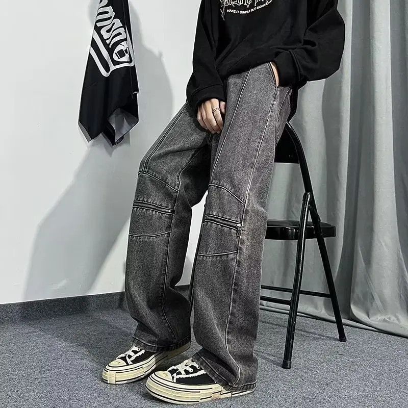 Japanese Brand Retro wide leg straight leg jeans Size US 32 / EU 48 - 5 Thumbnail