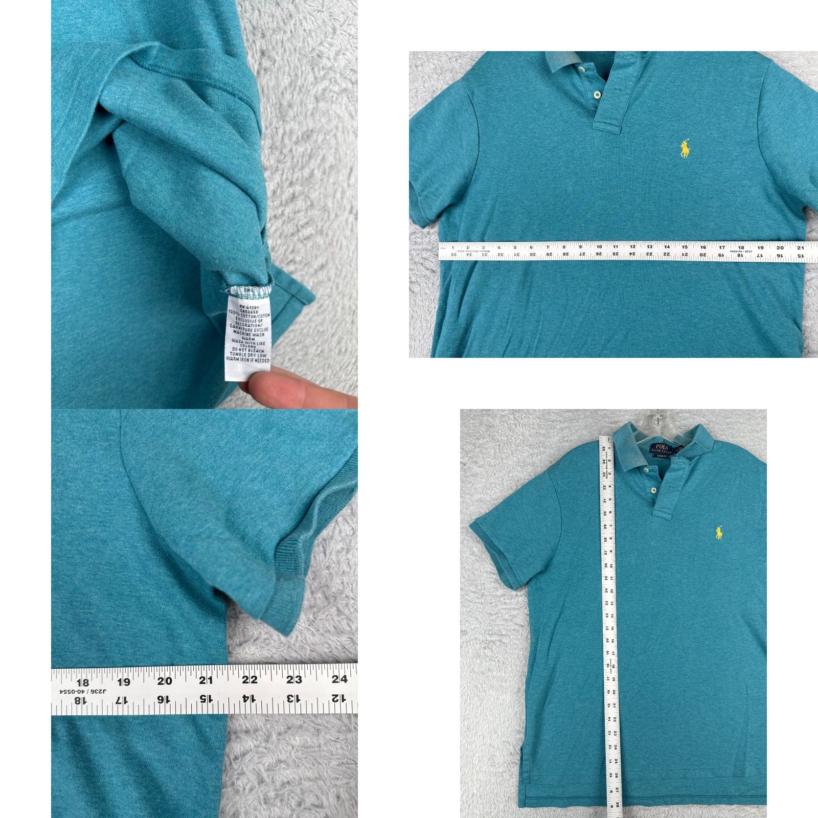Ralph Lauren Ralph Lauren Polo Shirt Men Large Blue 100% Cotton Custom Fit Short Sleeve Slim Fit Mens Classic Polo Shirt 40" Chest Blue Size US L / EU 52-54 / 3 - 8 Thumbnail