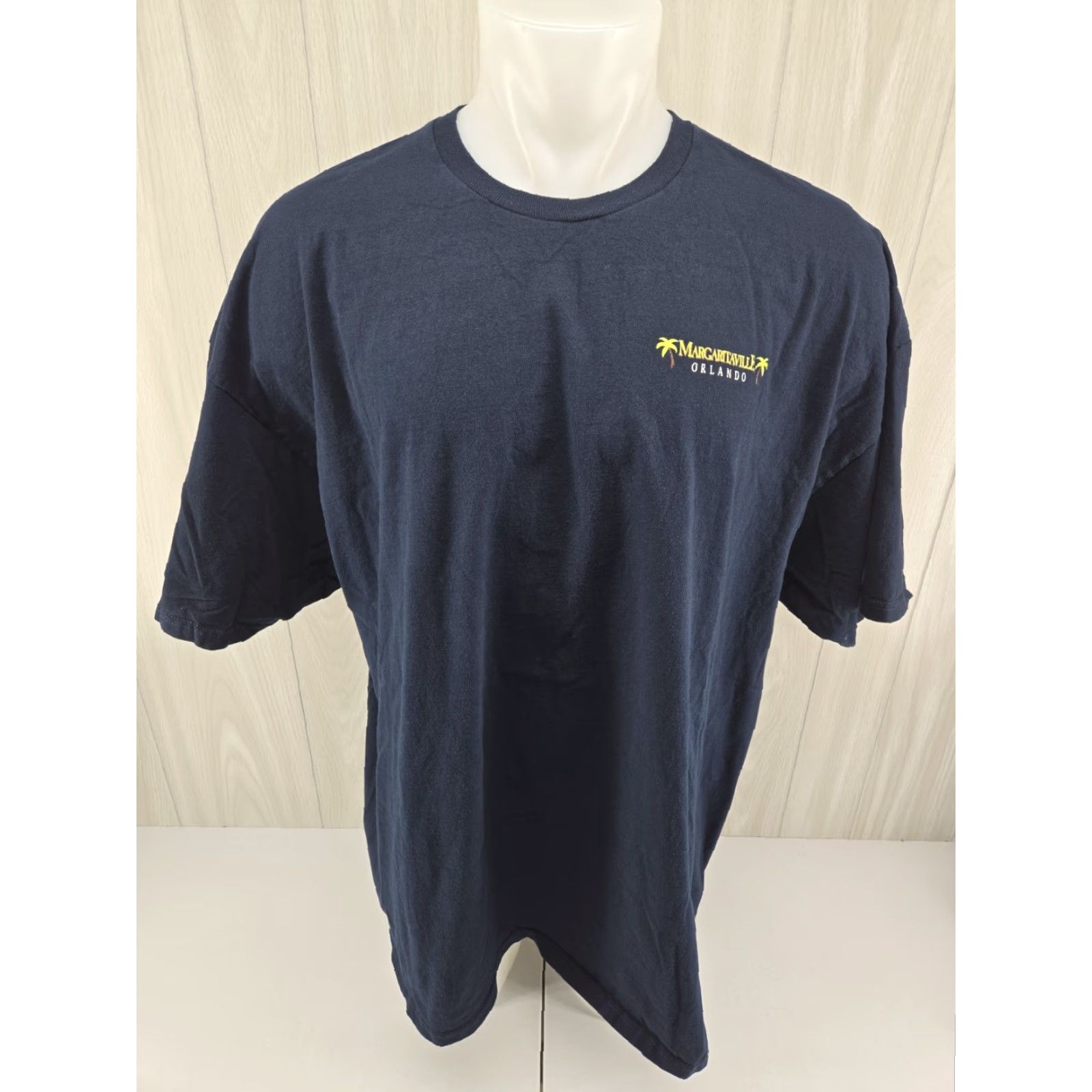 Vintage Margaritaville T-Shirt Mens 3XL Navy Blue Jimmy Buffet Orlando Logo Skull Crew Neck Short Sleeve Cotton Knit Size US XXL / EU 58 / 5 - 3 Thumbnail