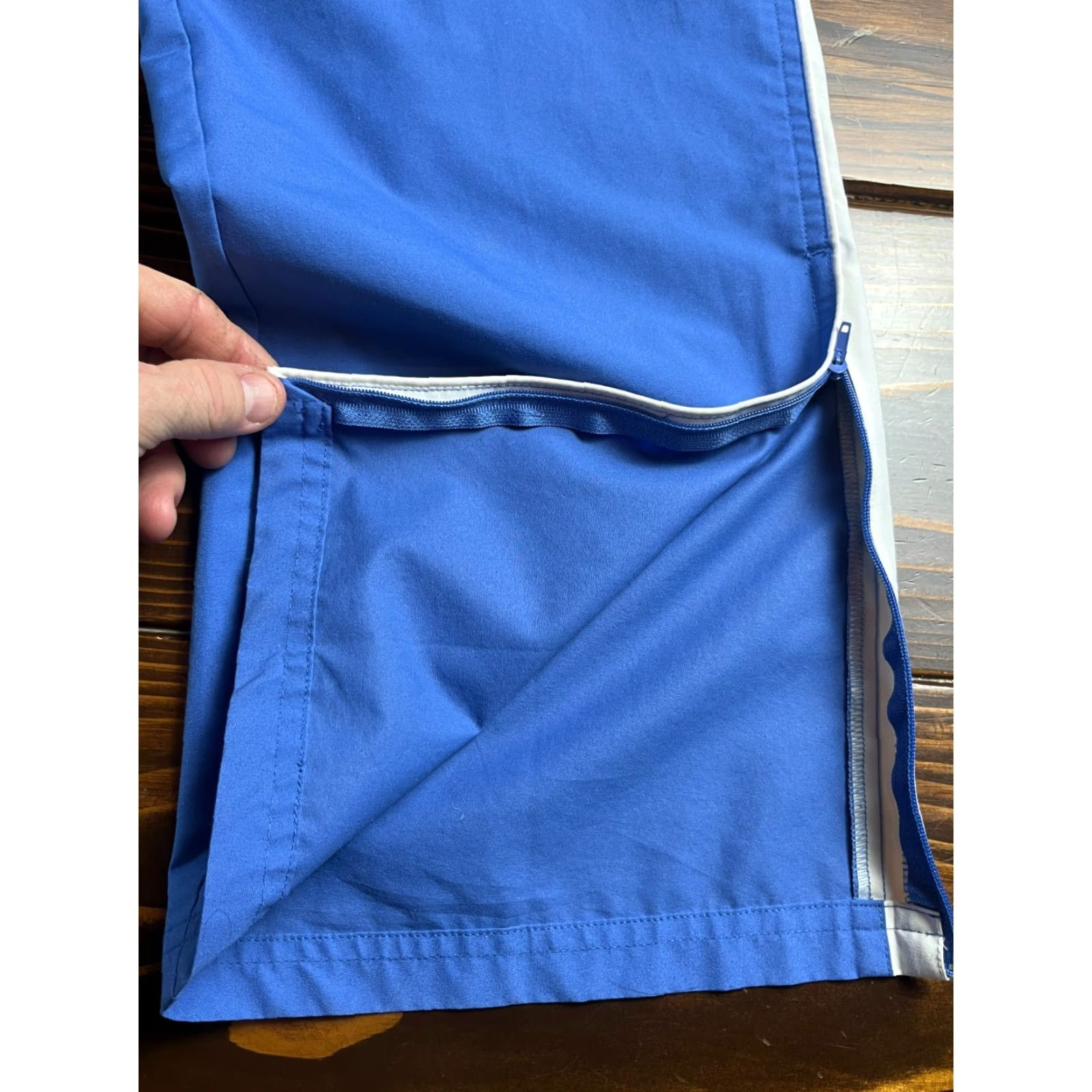 Reebok Reebok Pants Men's Large Blue Windpants Side Zip Ankle Pants Windbreaker Ankle Zip Size US 33 - 4 Thumbnail