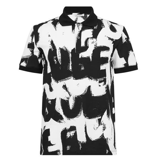 image of Alexander Mcqueen O1G2R1Mq0324 Polo Shirt In White & Black in White/Black, Men's (Size Small)