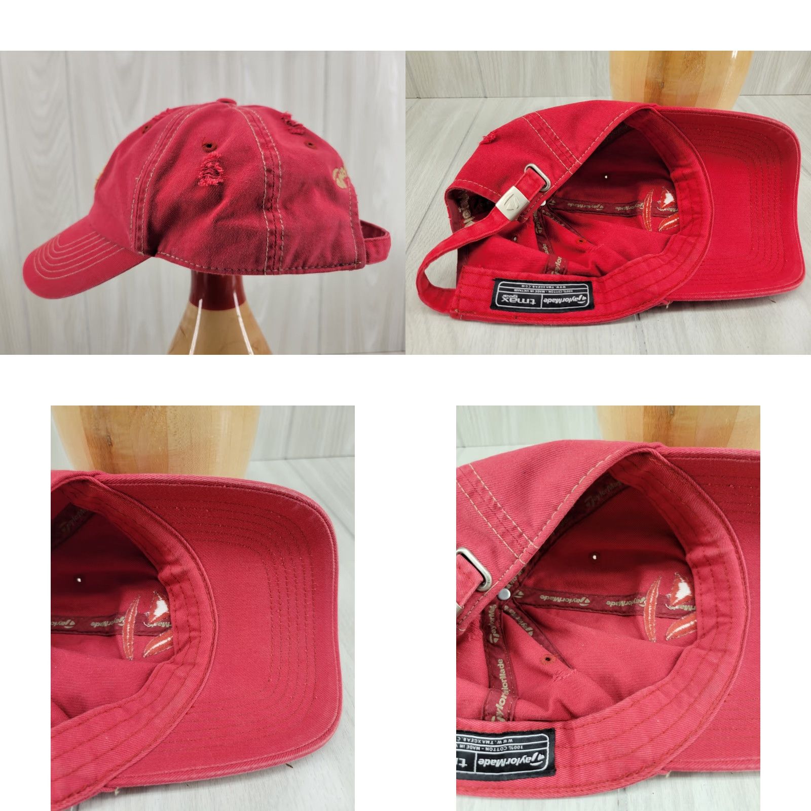 TaylorMade TaylorMade Tmax Gear Golf Hat Red Distressed Adjustable Men Baseball Cap Red Distressed Men Size ONE SIZE - 8 Thumbnail