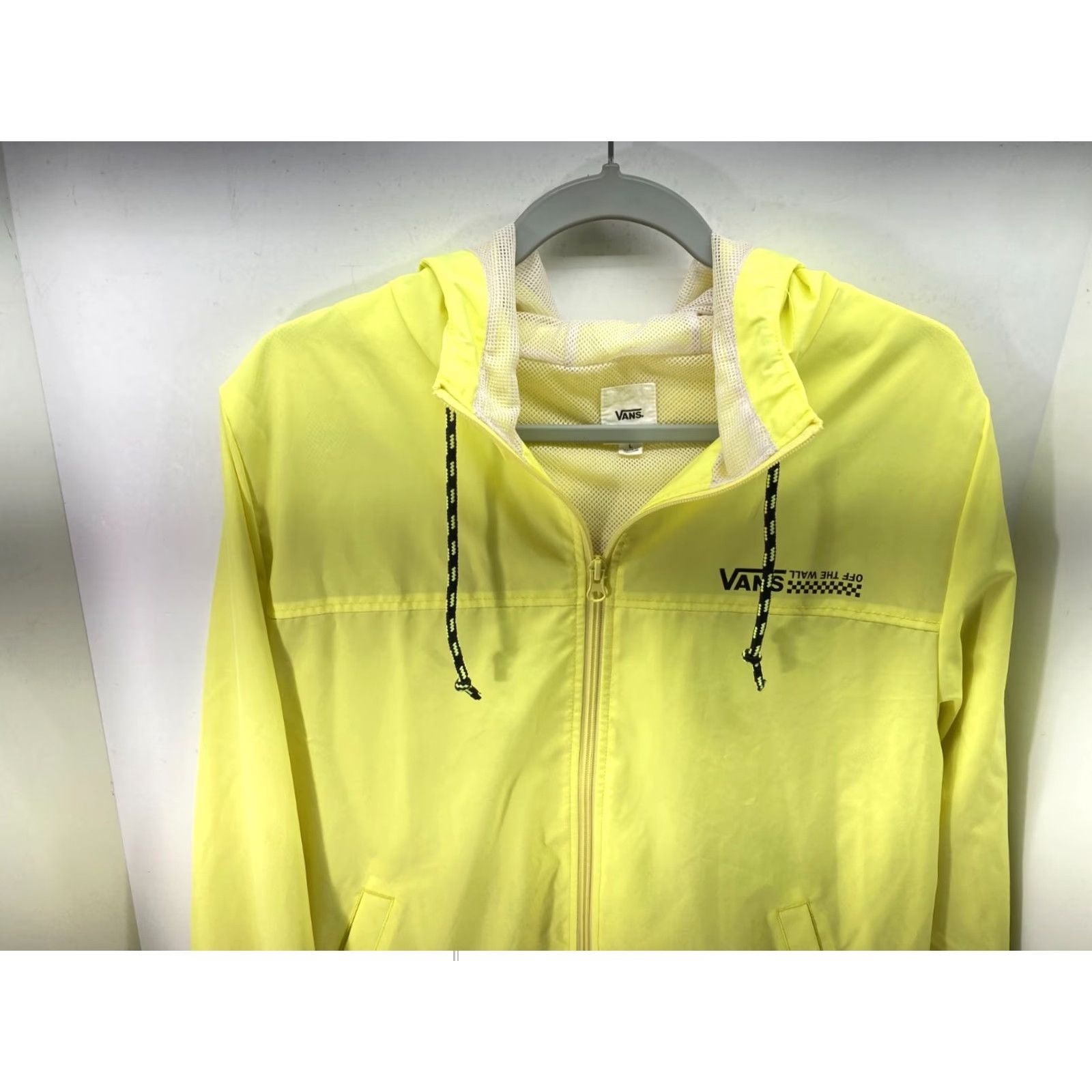 Vans VANS Kastle Turvey Windbreaker Jacket Womens L Yellow Zip Up Hooded Drawstring Jacket Size L / US 10 / IT 46 - 4 Thumbnail