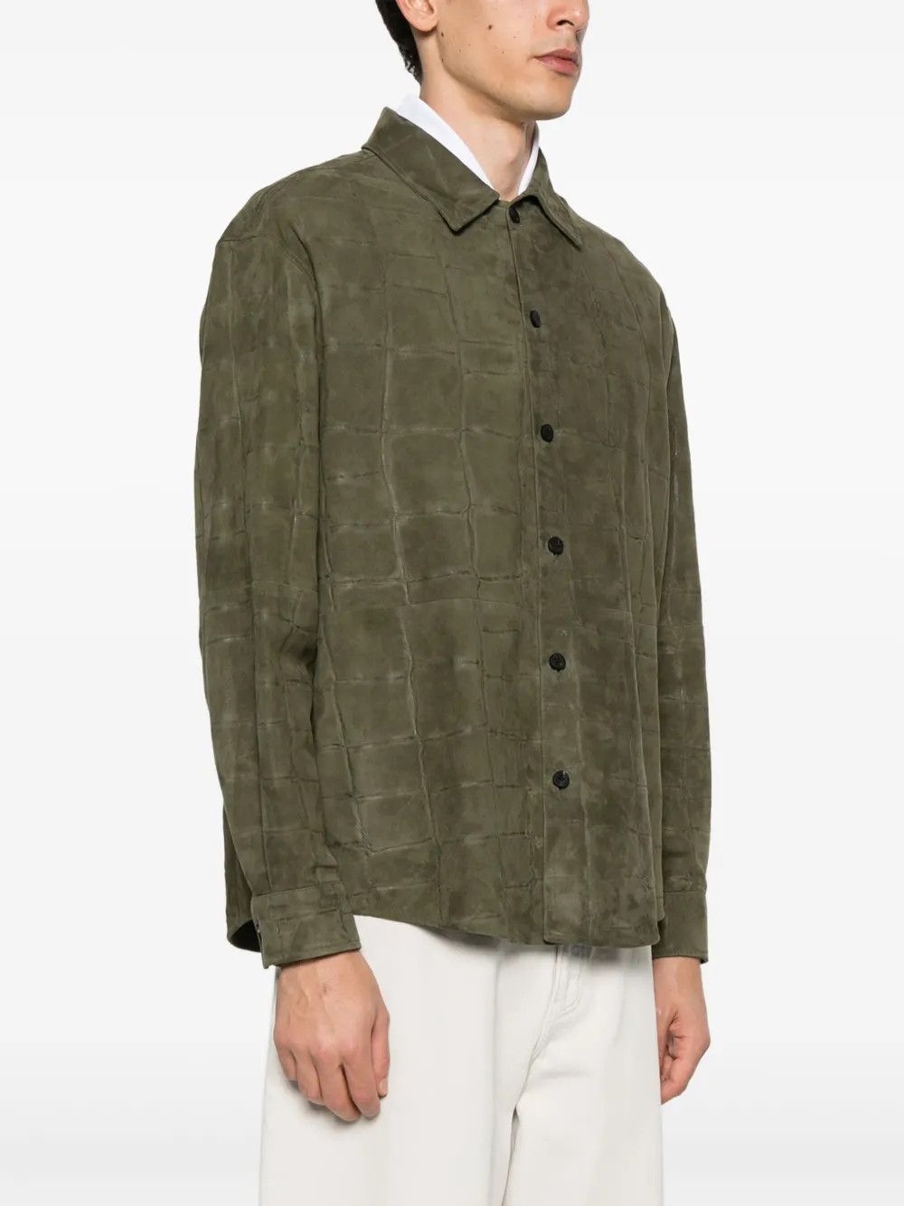 Jacquemus o1mle0326 Croco Shirt in Green Size US L / EU 52-54 / 3 - 3 Thumbnail
