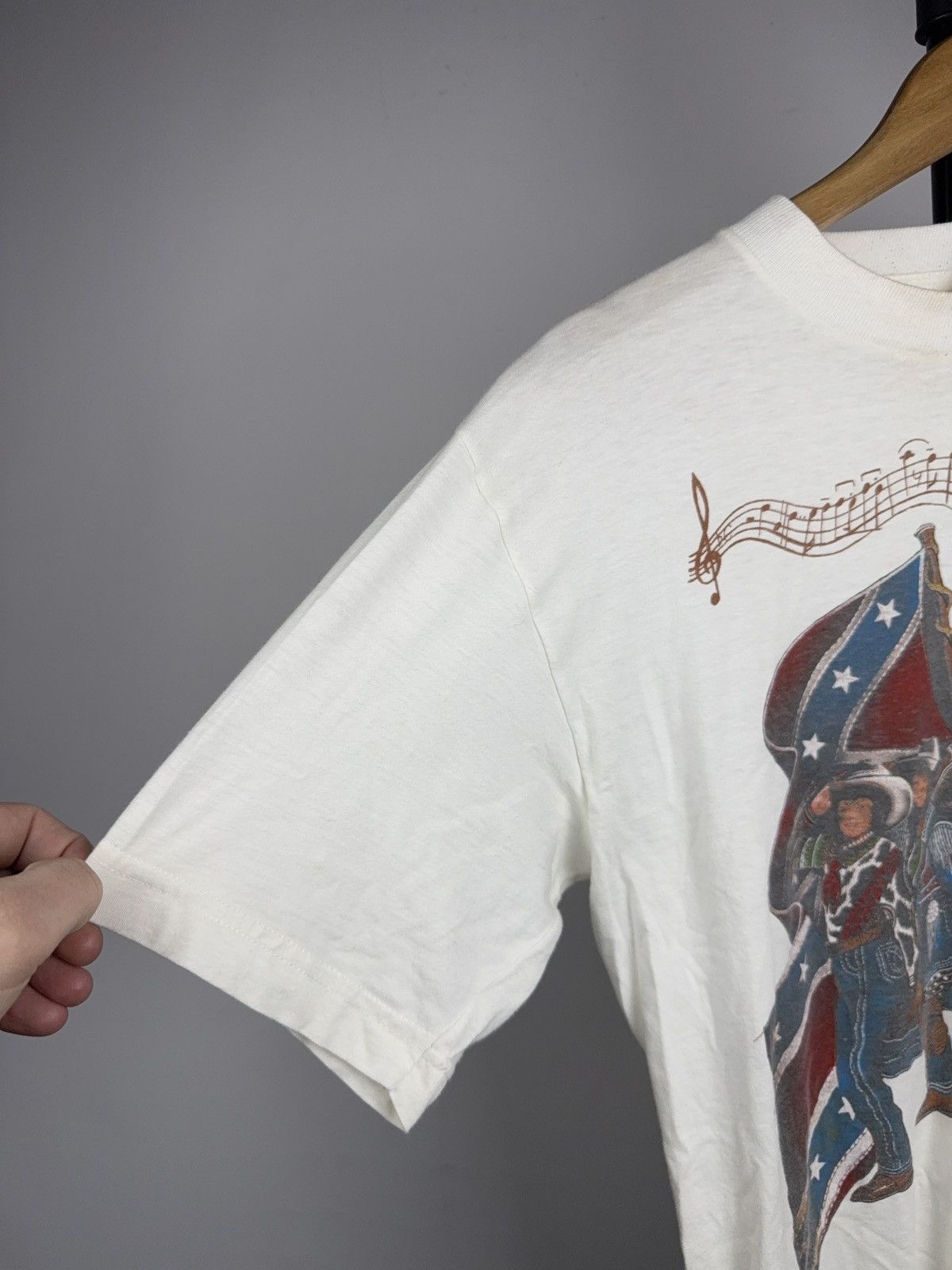 Vintage 90s Vintage Americana Cowboy Graphic T-Shirt USA Flag Print Size US S / EU 44-46 / 1 - 4 Thumbnail