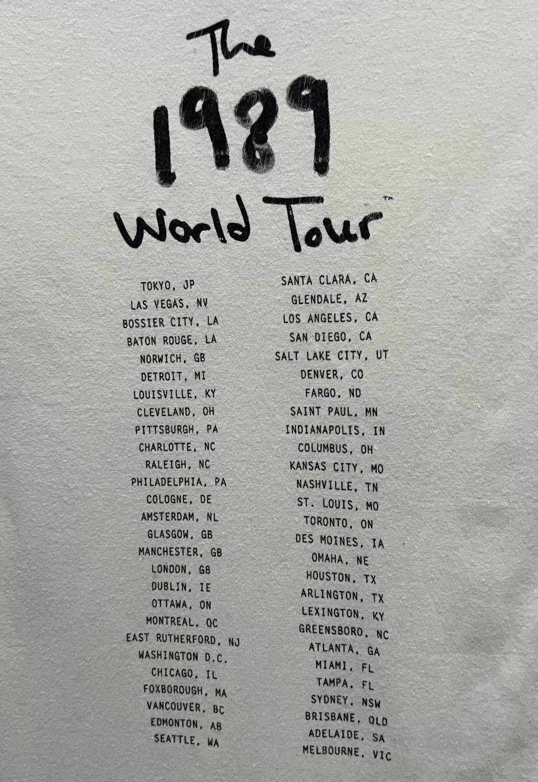 Band Tees × Vintage VINTAGE TAYLOR SWIFT THE 1989 WORLD TOUR SHIRT Size US M / EU 48-50 / 2 - 5 Thumbnail