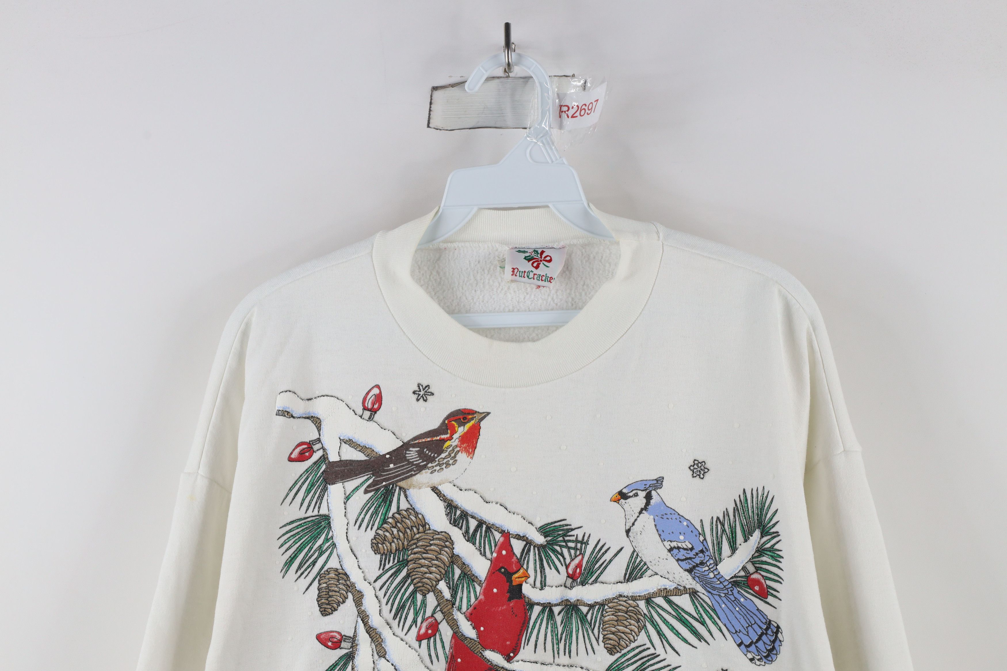 Vintage Vintage 90s Streetwear Christmas Birds Sweatshirt USA Size L / US 10 / IT 46 - 2 Thumbnail