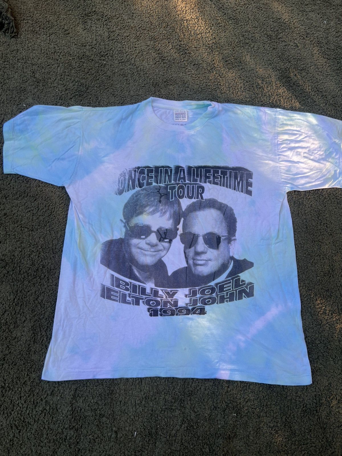 Vintage 🔥 1994 Billy Joel x Elton John Tie-Dye Tour Tee RARE! XXL 🔥 Size US XXL / EU 58 / 5 - 1 Thumbnail