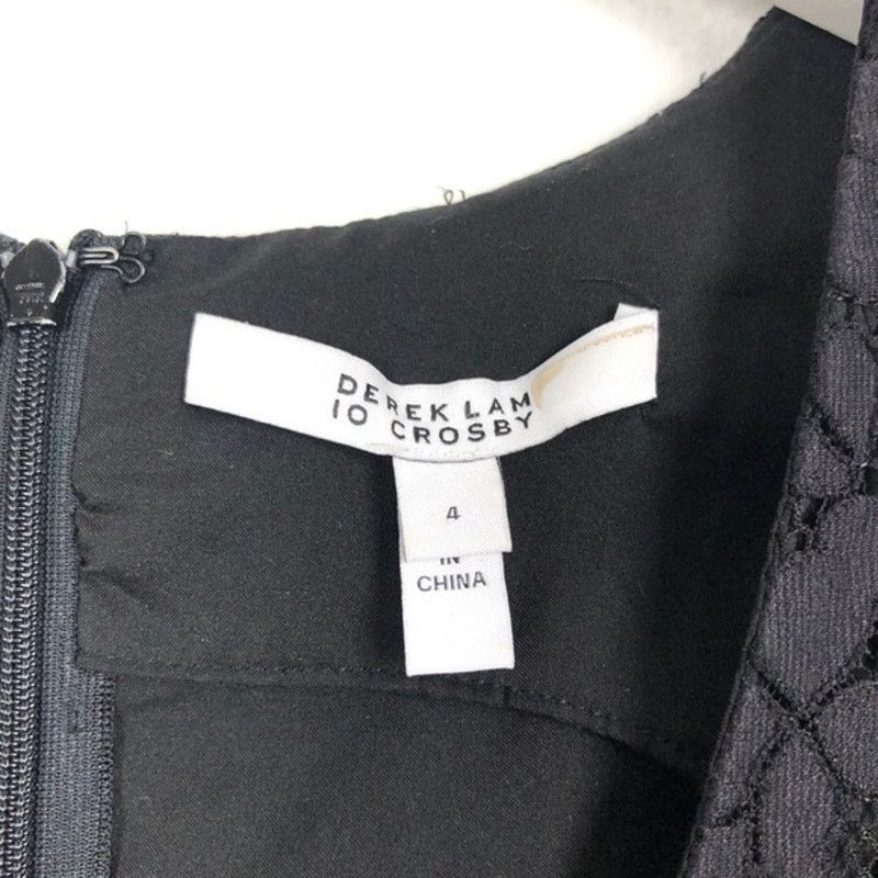 Derek Lam 10 Crosby 10 Crosby Derek Lam | Black Lace A-line Mini Dress | 4 Size S / US 4 / IT 40 - 10 Thumbnail