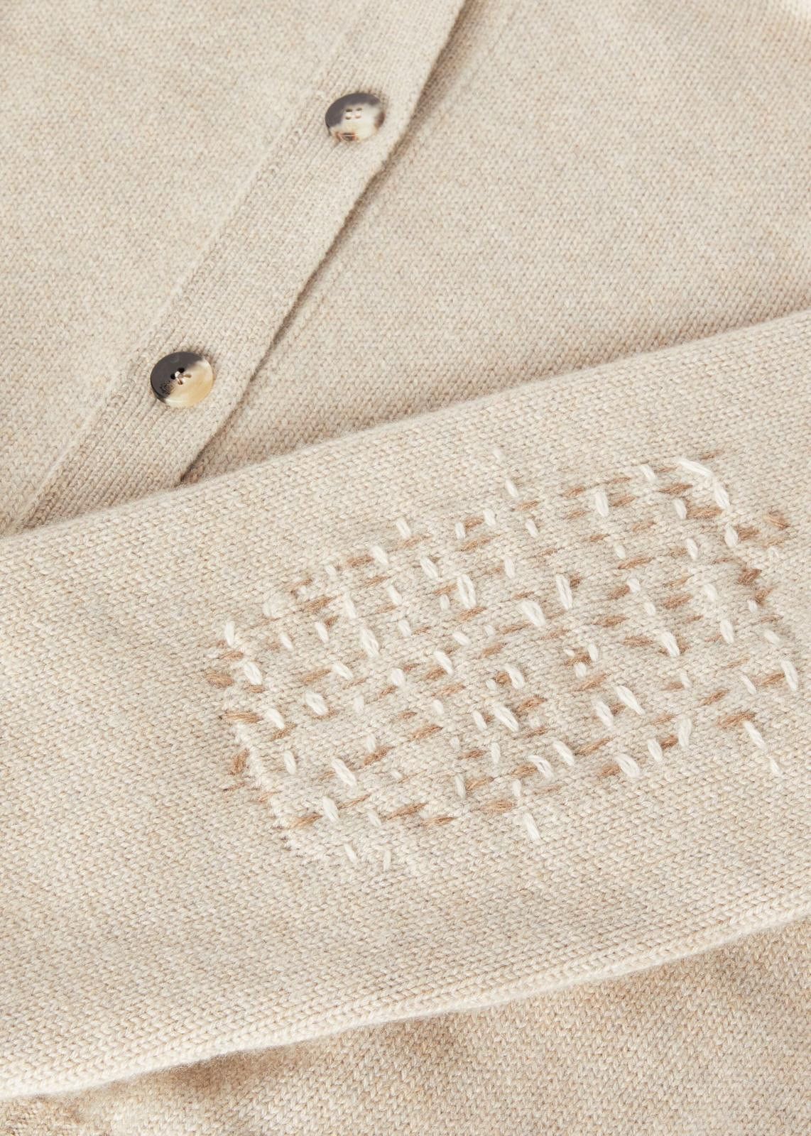 Loro Piana o1srvl11e0125 FAO0065 Ashi Embroidered Cardigan in Beige Size XS / US 0-2 / IT 36-38 - 3 Thumbnail