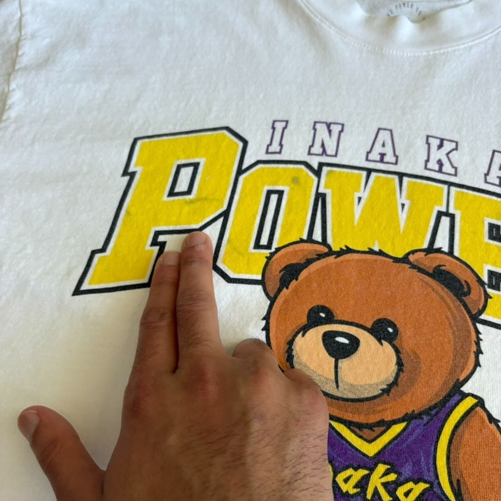 Vintage Inaka Power T-Shirt Men's Size L White Teddy Bear Basketball Size US L / EU 52-54 / 3 - 6 Thumbnail