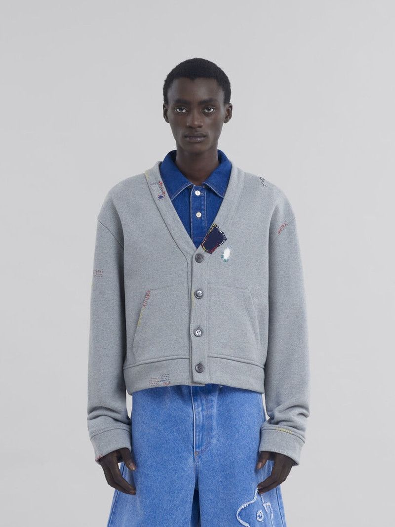 Marni o1f1d3z0326 Cottton Blend Sweatshirt Style Cardigan in Grey Size US S / EU 44-46 / 1 - 2 Thumbnail