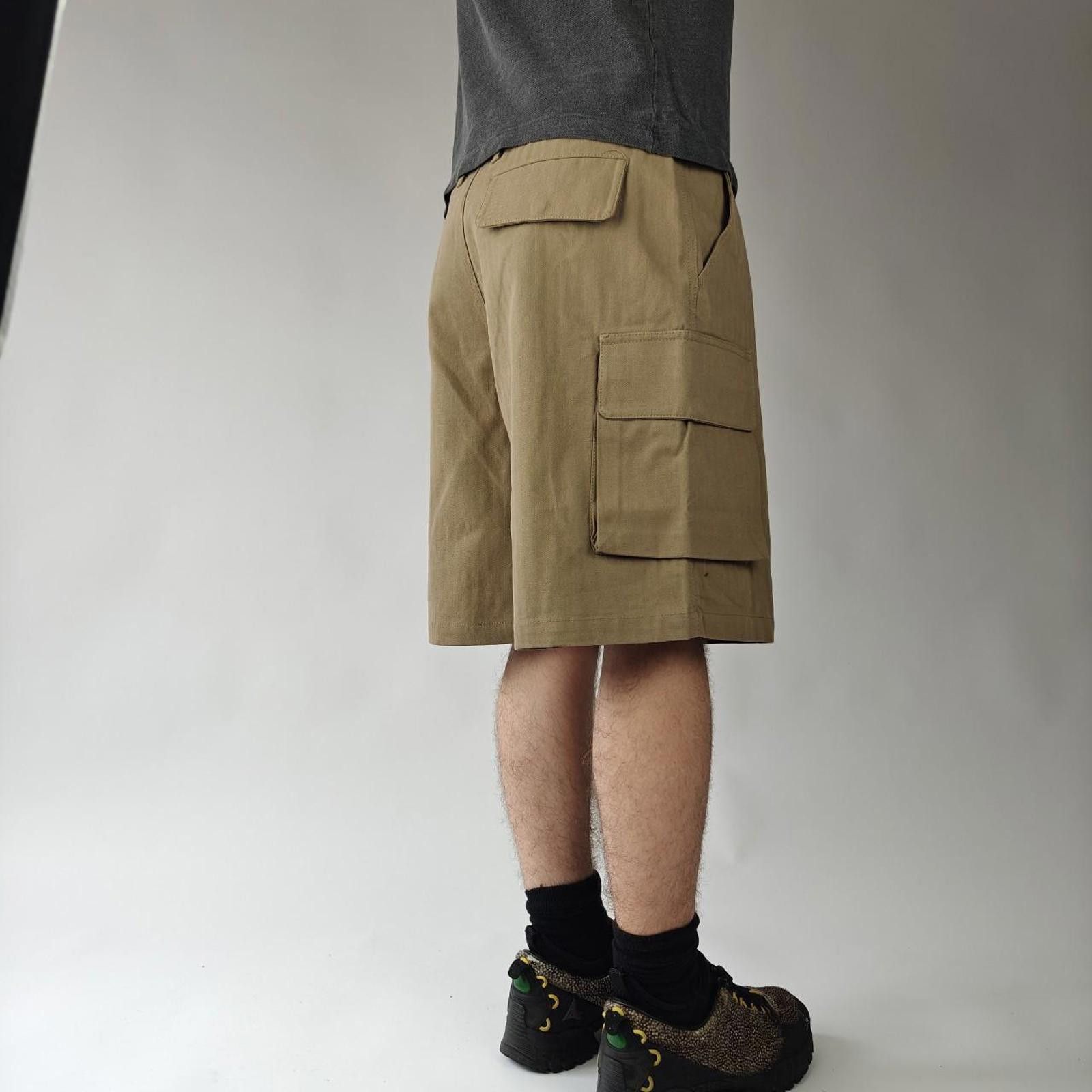 Other Khaki Wide Leg Herringbone Work Shorts Size US 34 / EU 50 - 5 Thumbnail