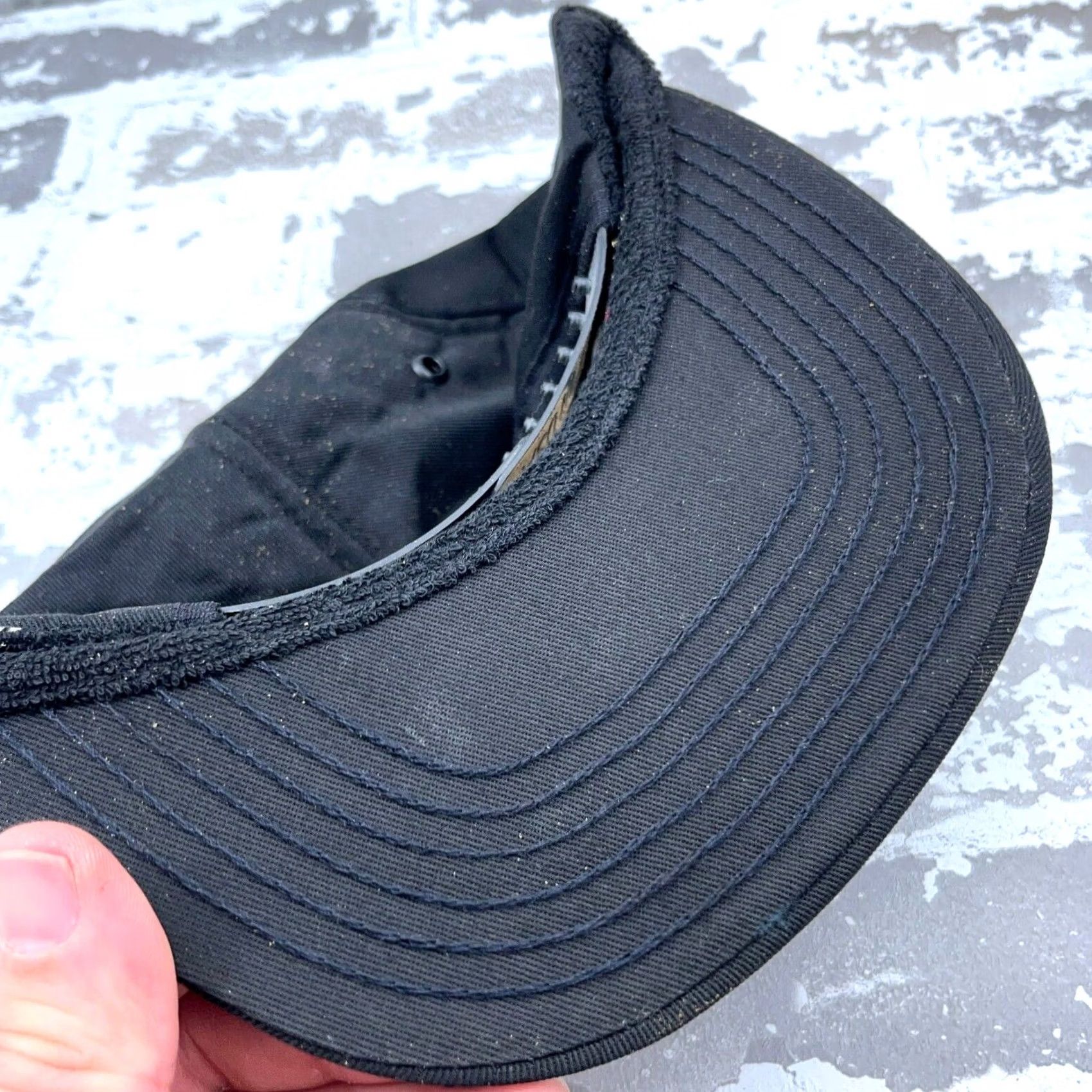 Vintage VINTAGE Trucker Hat Cap Snap Back USA Made Patch 80s 90s Auto Racing Black Cotton Polyester Twill Adjustable Men Hat Size ONE SIZE - 4 Thumbnail