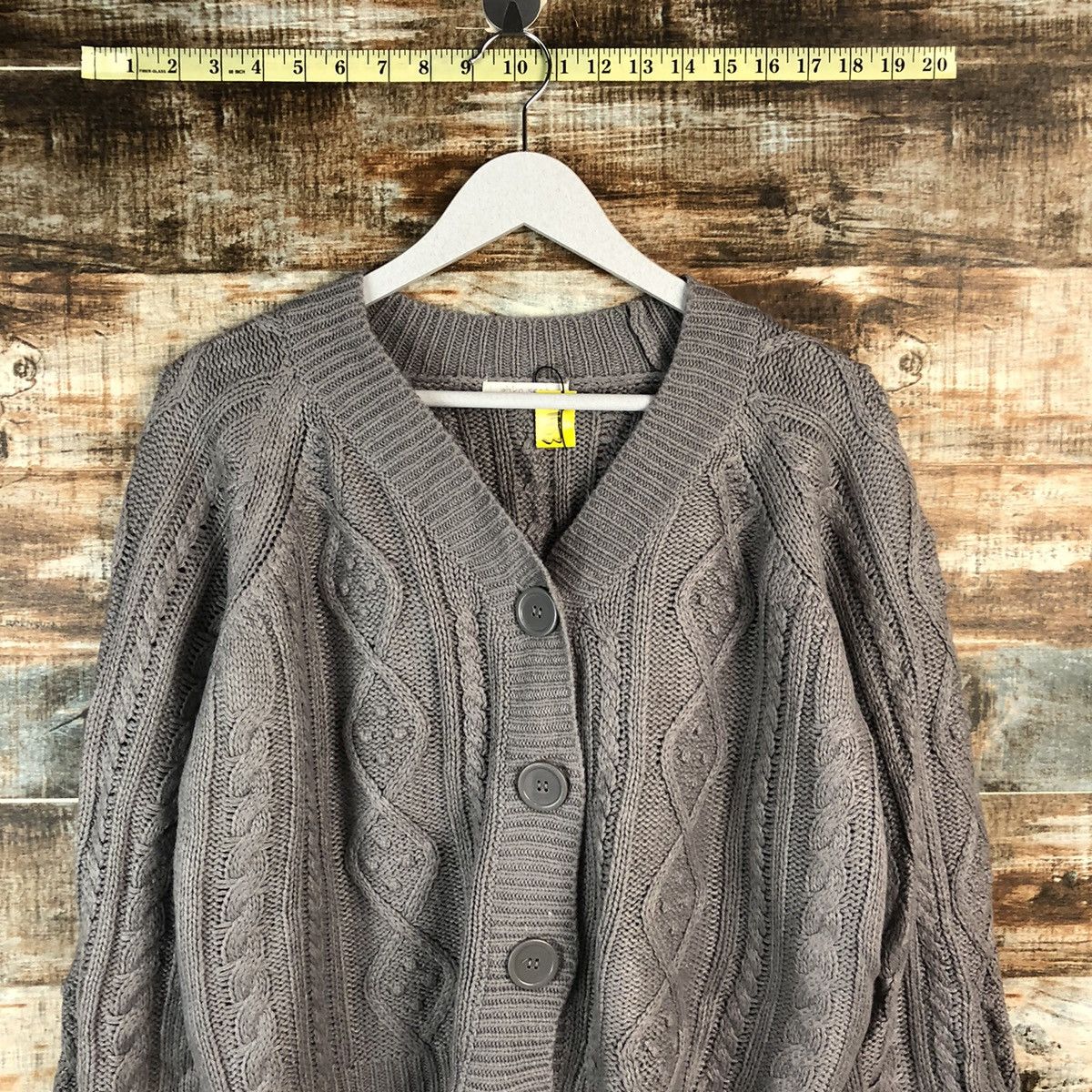 Aran Isles Knitwear × Japanese Brand Ehka Shop Grey Cardigan Knitwear #A1951 Size M / US 6-8 / IT 42-44 - 5 Thumbnail