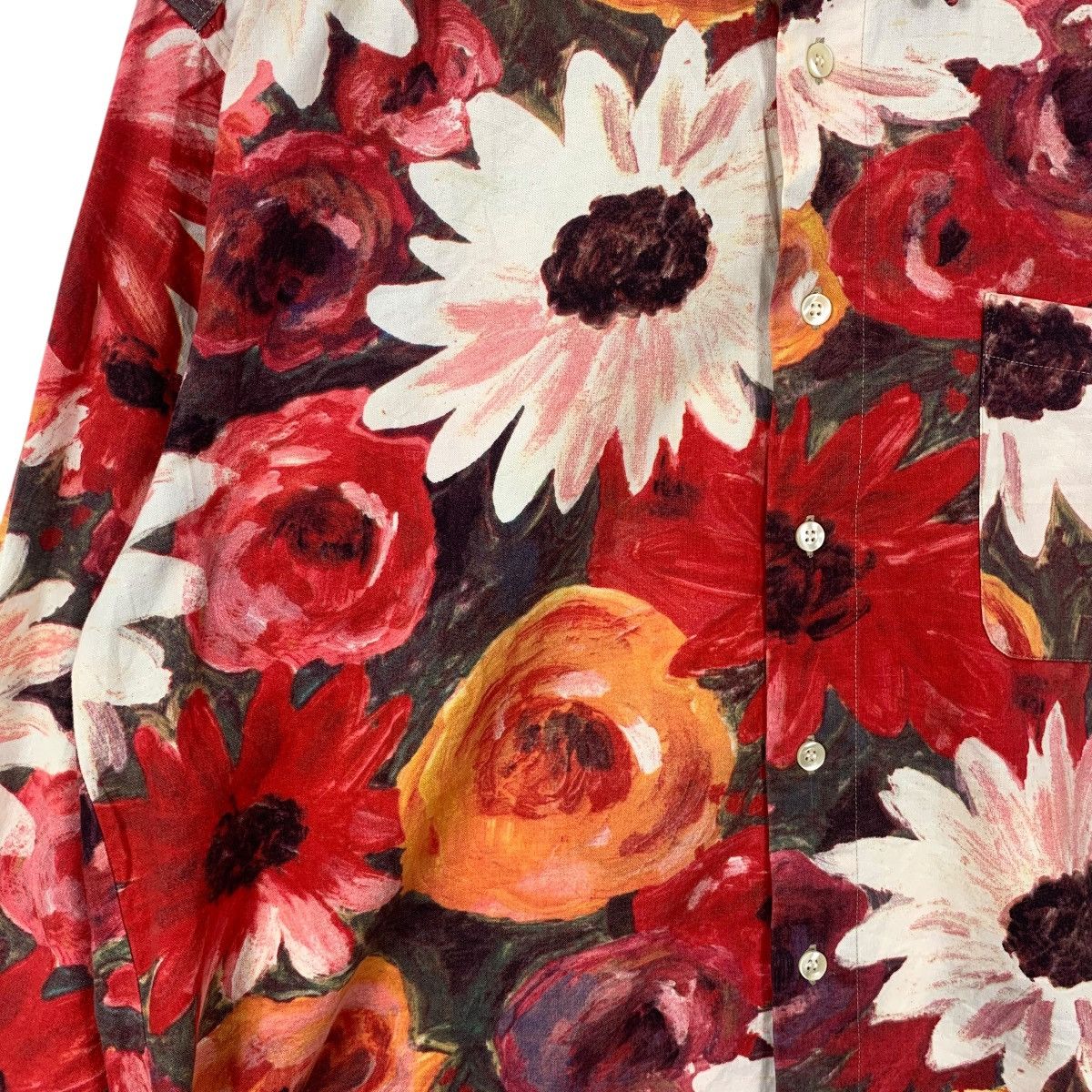 Vintage Vintage 80s BAMBINO FRANCE FLORAL AOP Casual Tee Shirt Top Size L / US 10 / IT 46 - 6 Thumbnail