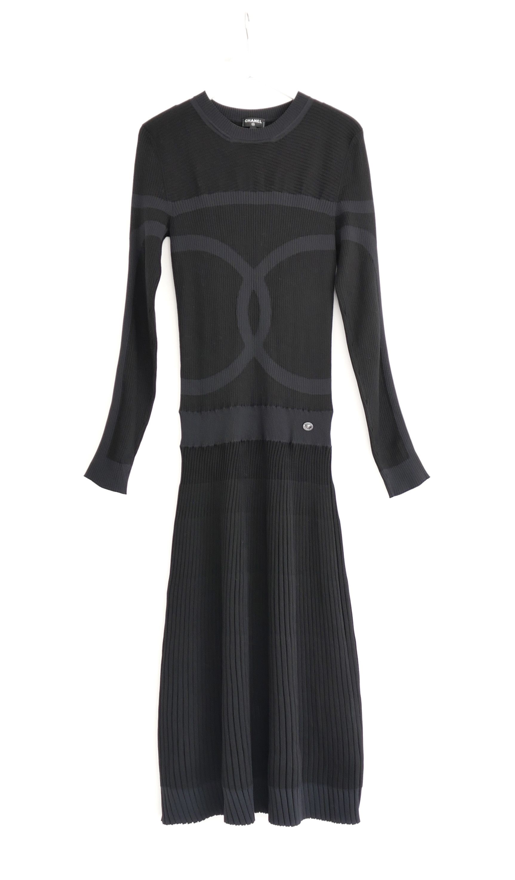 Chanel Chanel Fall 2019 19B CC Logo Ribbed Knit Dress Size S / US 4 / IT 40 - 2 Thumbnail