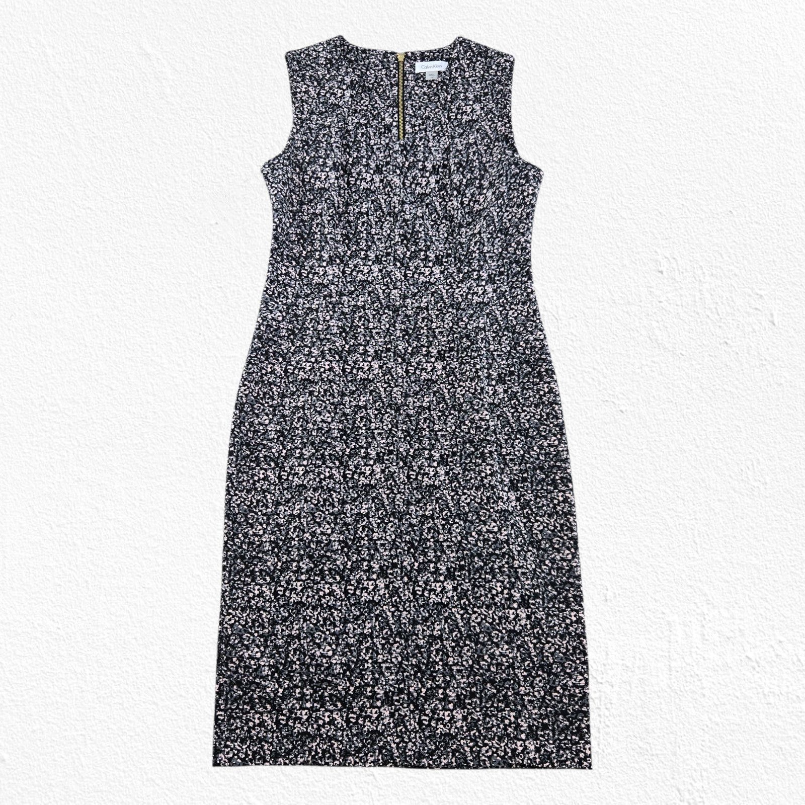 Calvin Klein Calvin Klein Black Pink Animal Print Sheath Dress Size 10 Size L / US 10 / IT 46 - 1 Thumbnail