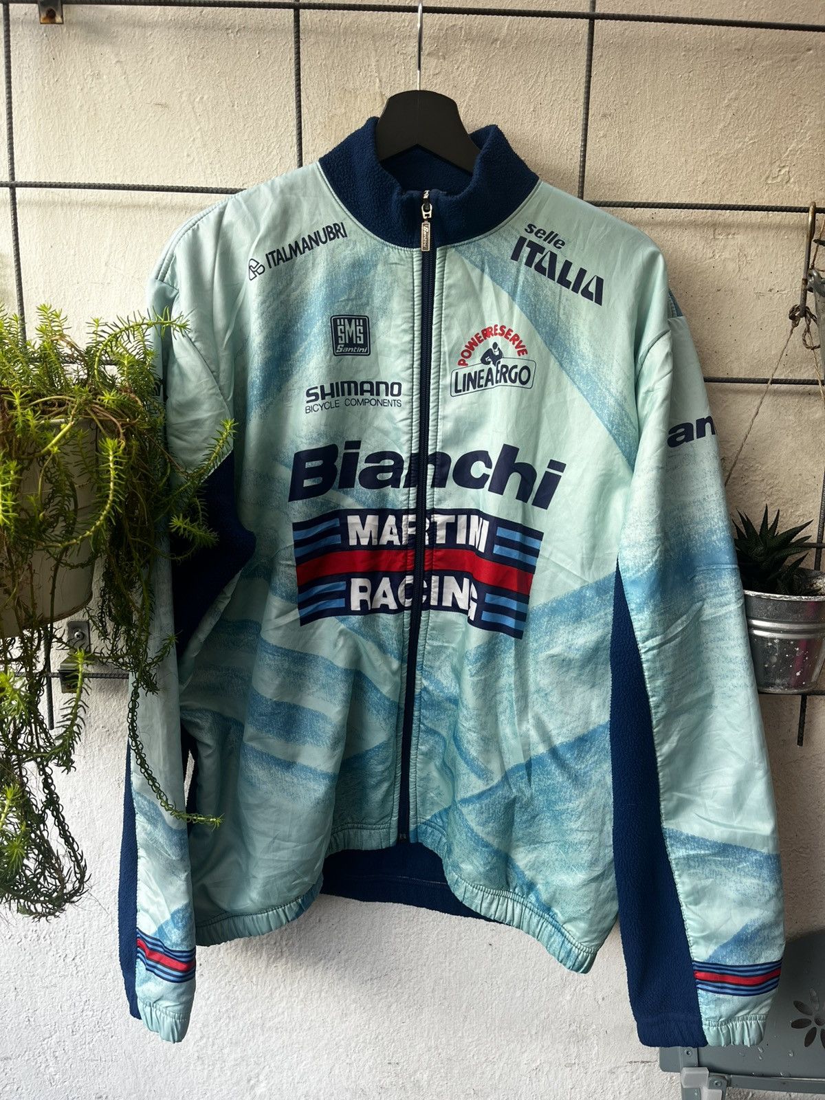 Other SMS Santini x Martini x Bianchi Vintage Fleece Bomber Jacket Size US XL / EU 56 / 4 - 1 Thumbnail