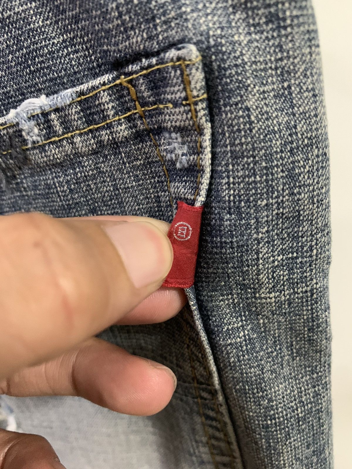 Japanese Brand BARTACK Distressed Denim Size US 34 / EU 50 - 16 Thumbnail