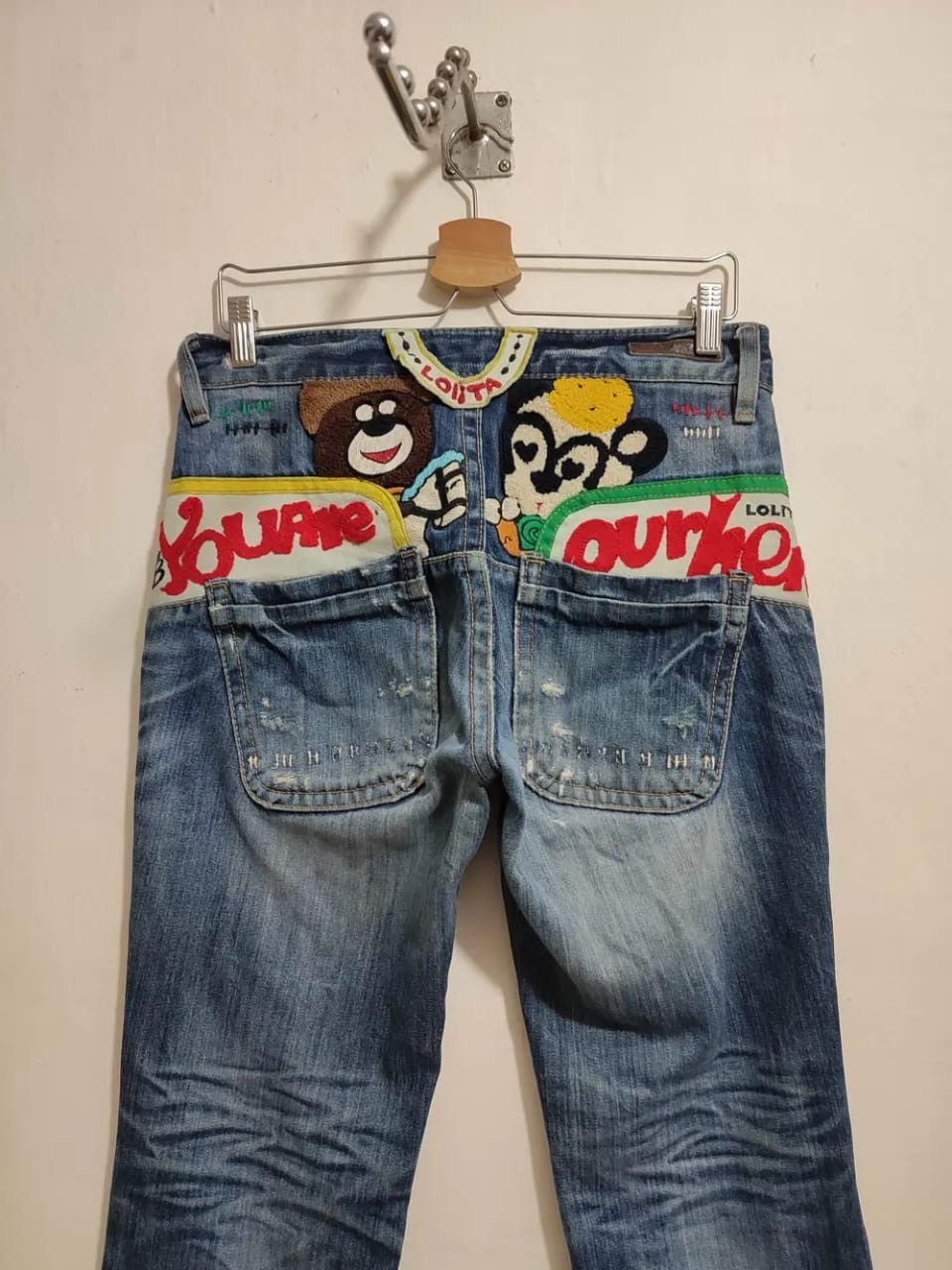 Japanese Brand × Other Lolita Jeans Nice Design Embroidery Cartoon Art Size US 29 - 5 Thumbnail