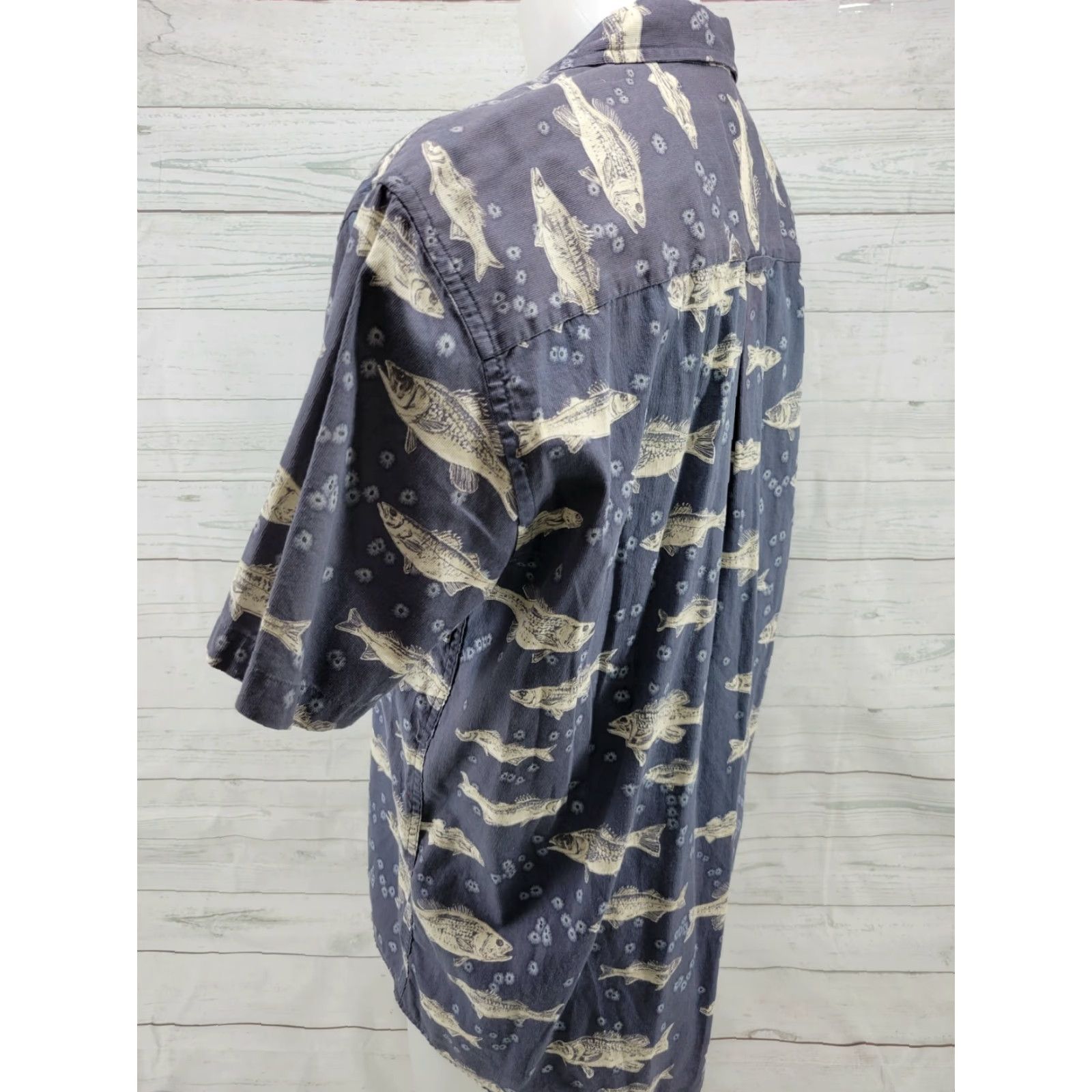 Pendleton VINTAGE Pendleton Shirt Men Short Sleeve Button-Up Cotton Fish Pattern Blue Size US L / EU 52-54 / 3 - 7 Thumbnail