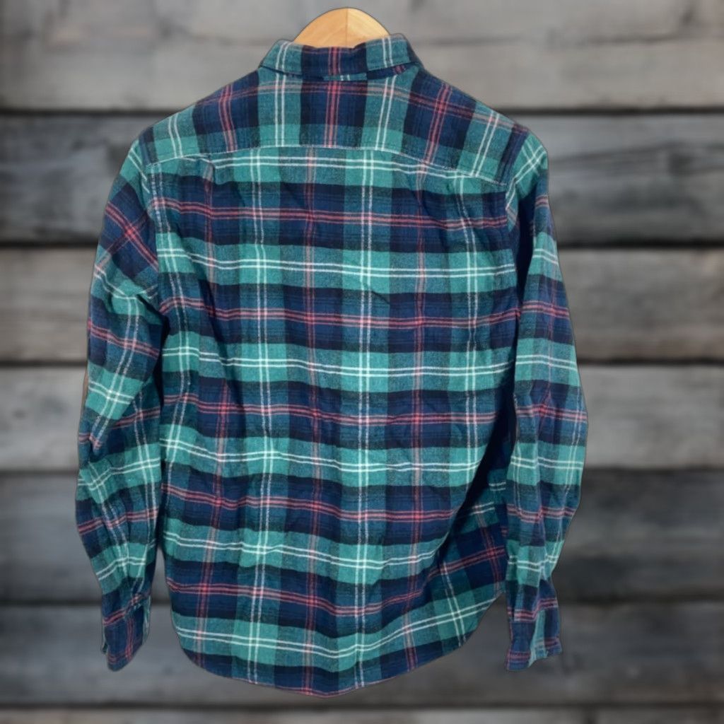J.Crew VINTAGE J.CREW Wool Blend Flannel Shirt Men's Medium Green Plaid Suede Elbow Patches Size US M / EU 48-50 / 2 - 1 Thumbnail
